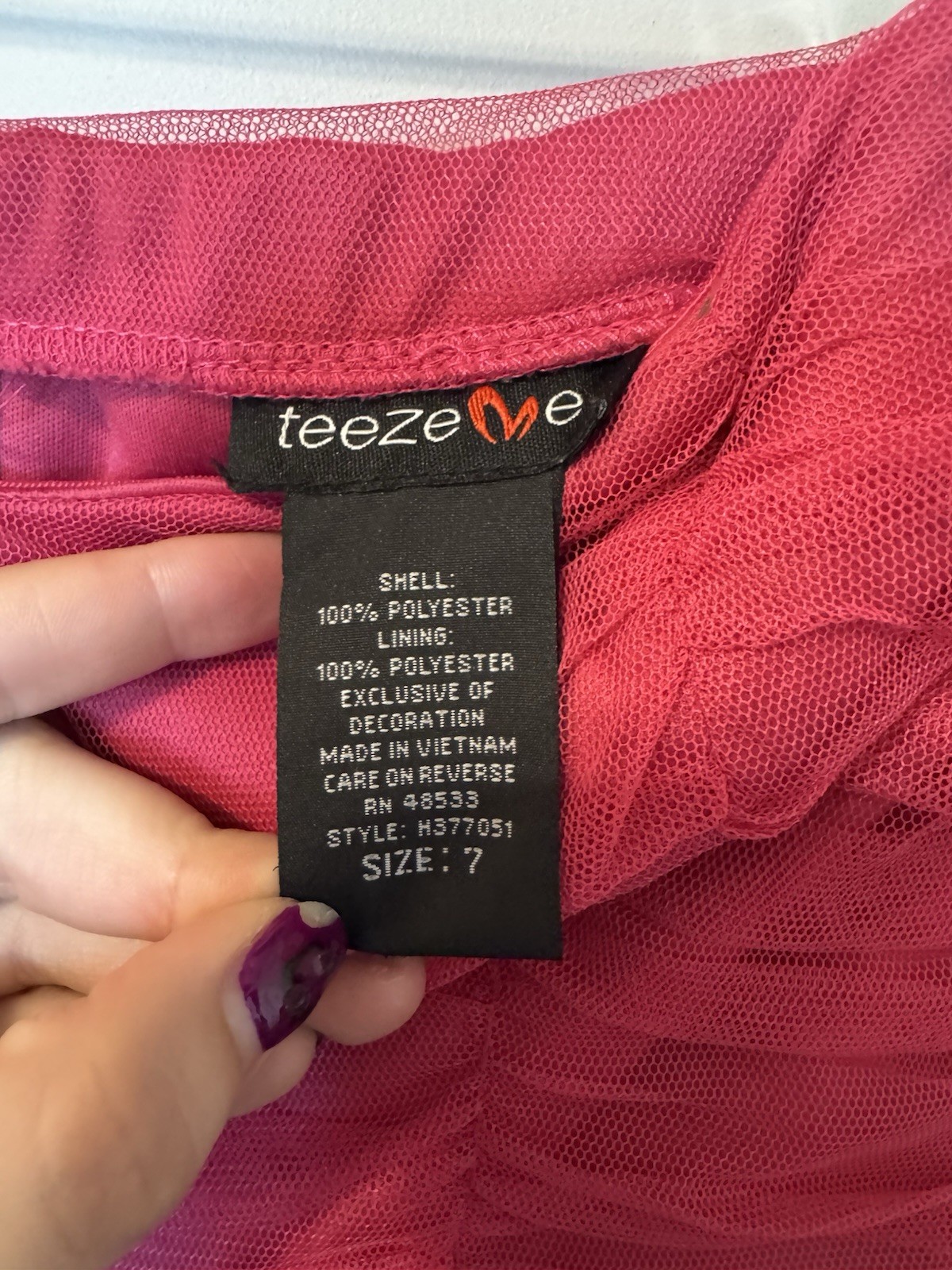 Juniors Teeze Me Strapless Tulle Ruffle Party Dance Cocktail Dress Size 7 NOBELT