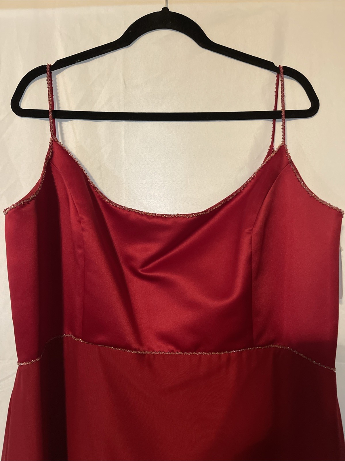 NEW Eden Bridals Red Formal Gown Size 22 Beaded Strap Prom Bridesmaid Dress Long