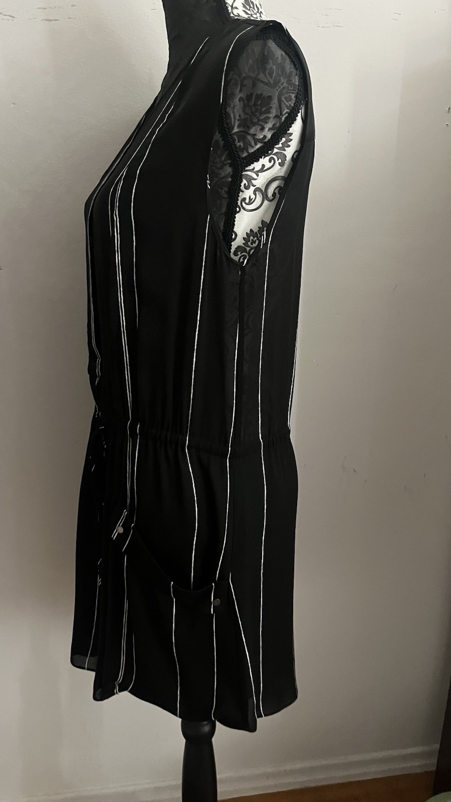 ALC striped dress 100% silk s