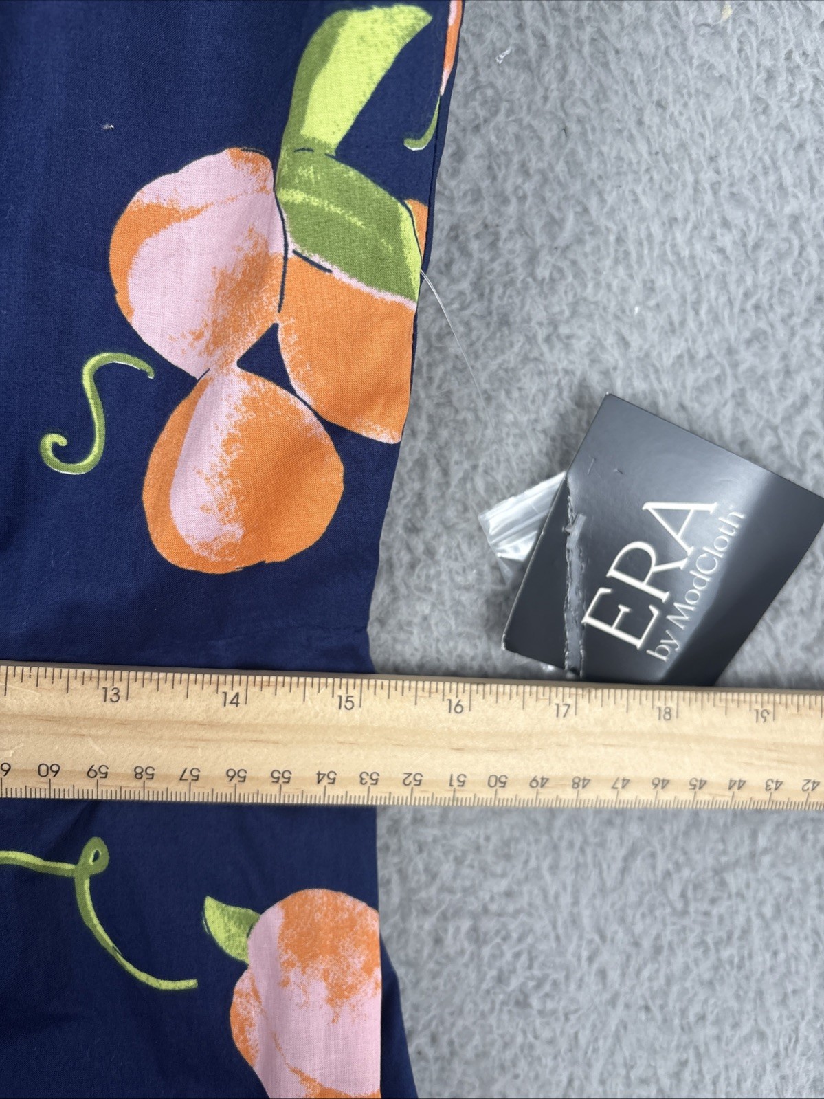 Modcloth Era Size 10 Summertime Appreciation Peach Mini Dress Navy Button Front