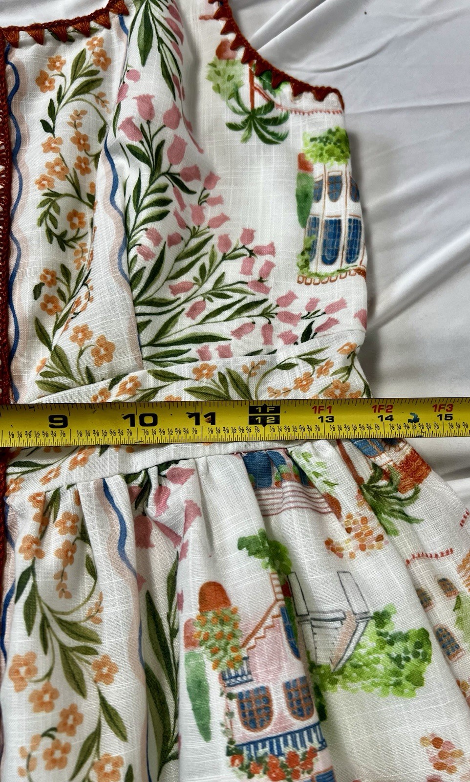 🔥NWOT En Saison Alaia Scarf Print Mini Dress Ivory Terracotta Medium