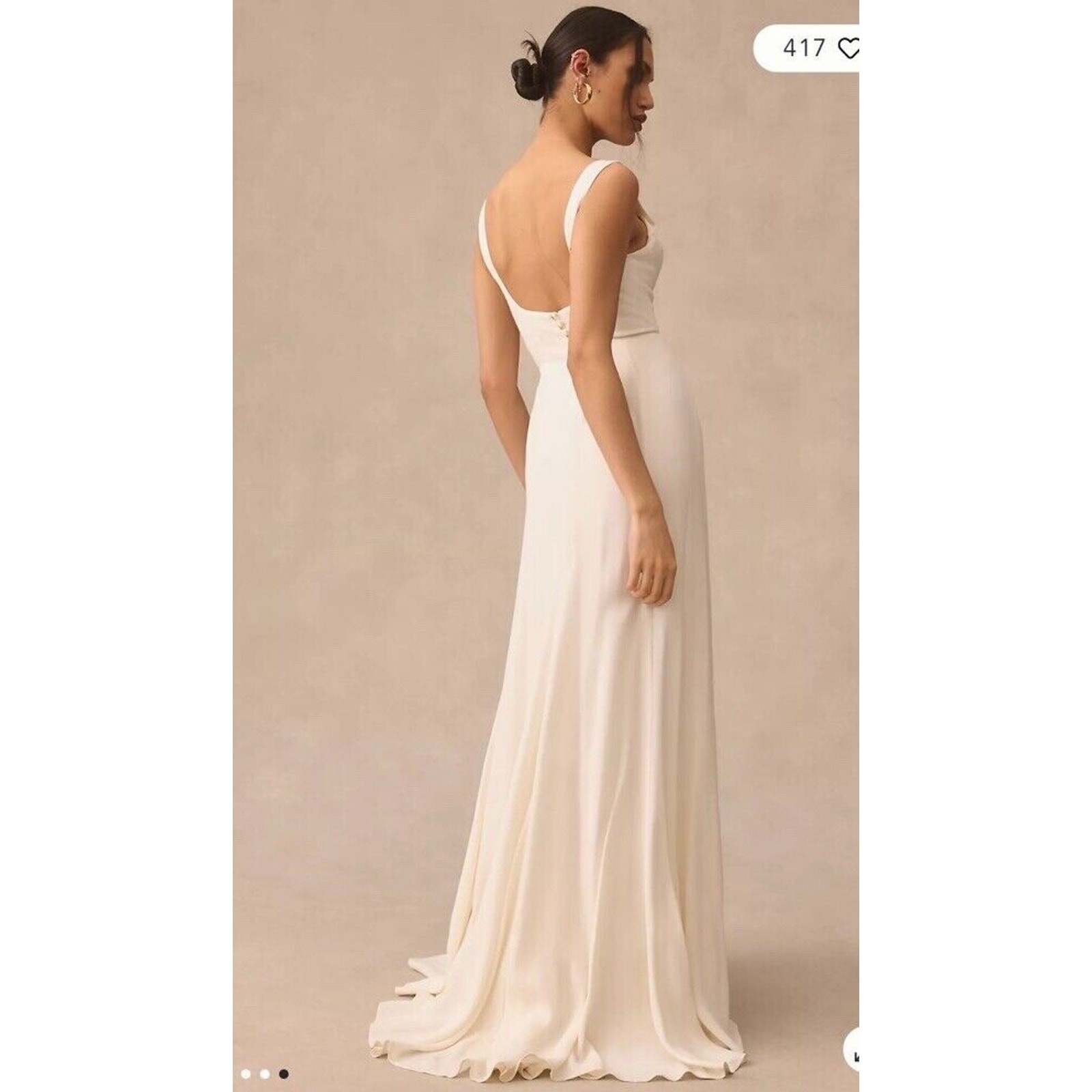 Reformation Lecce Wedding Bridal Gown Size 8 Ivory Train Sweetheart Neckline