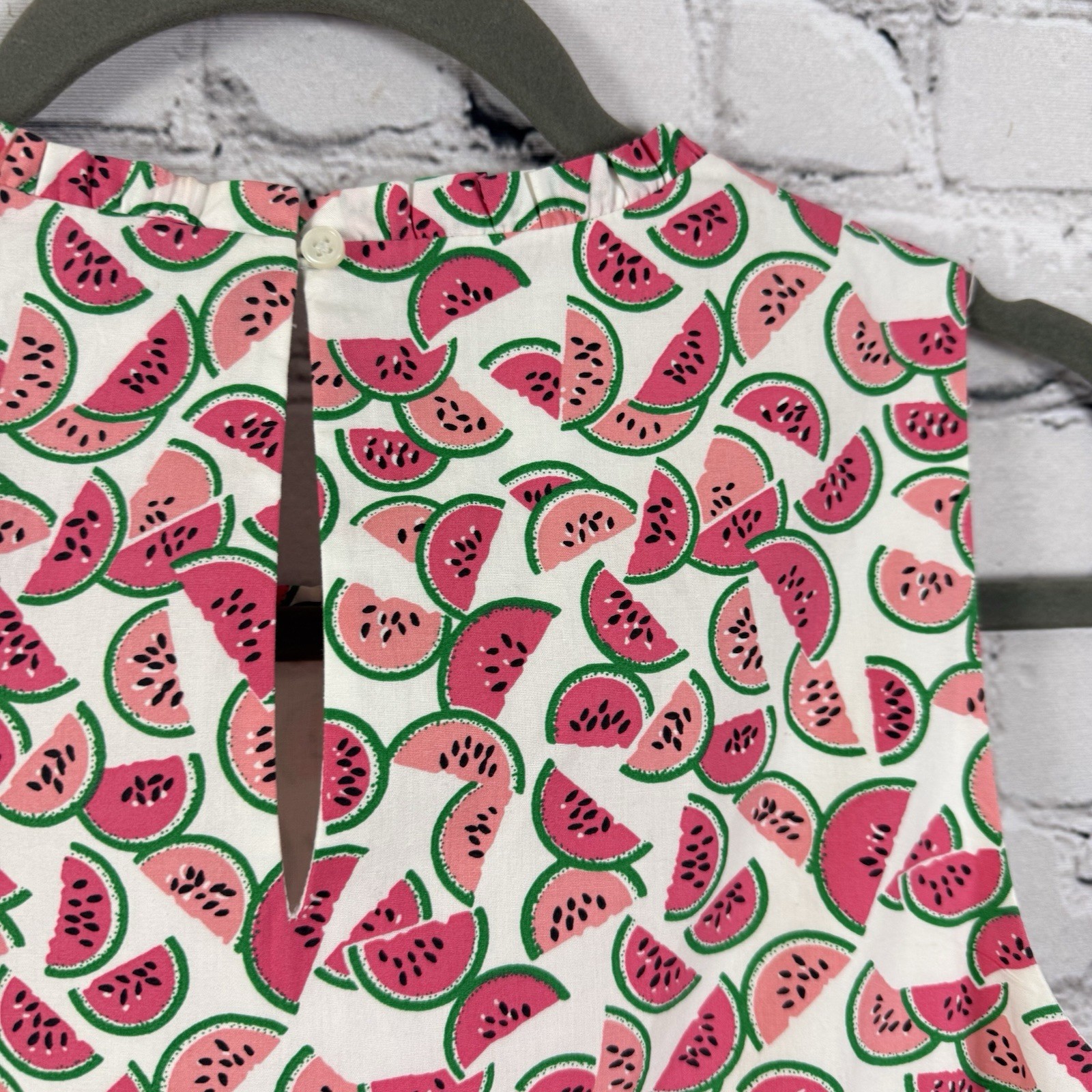 J.Crew Cotton Poplin Watermelon Print Tiered Mini Dress Sleeveless Women Size 4