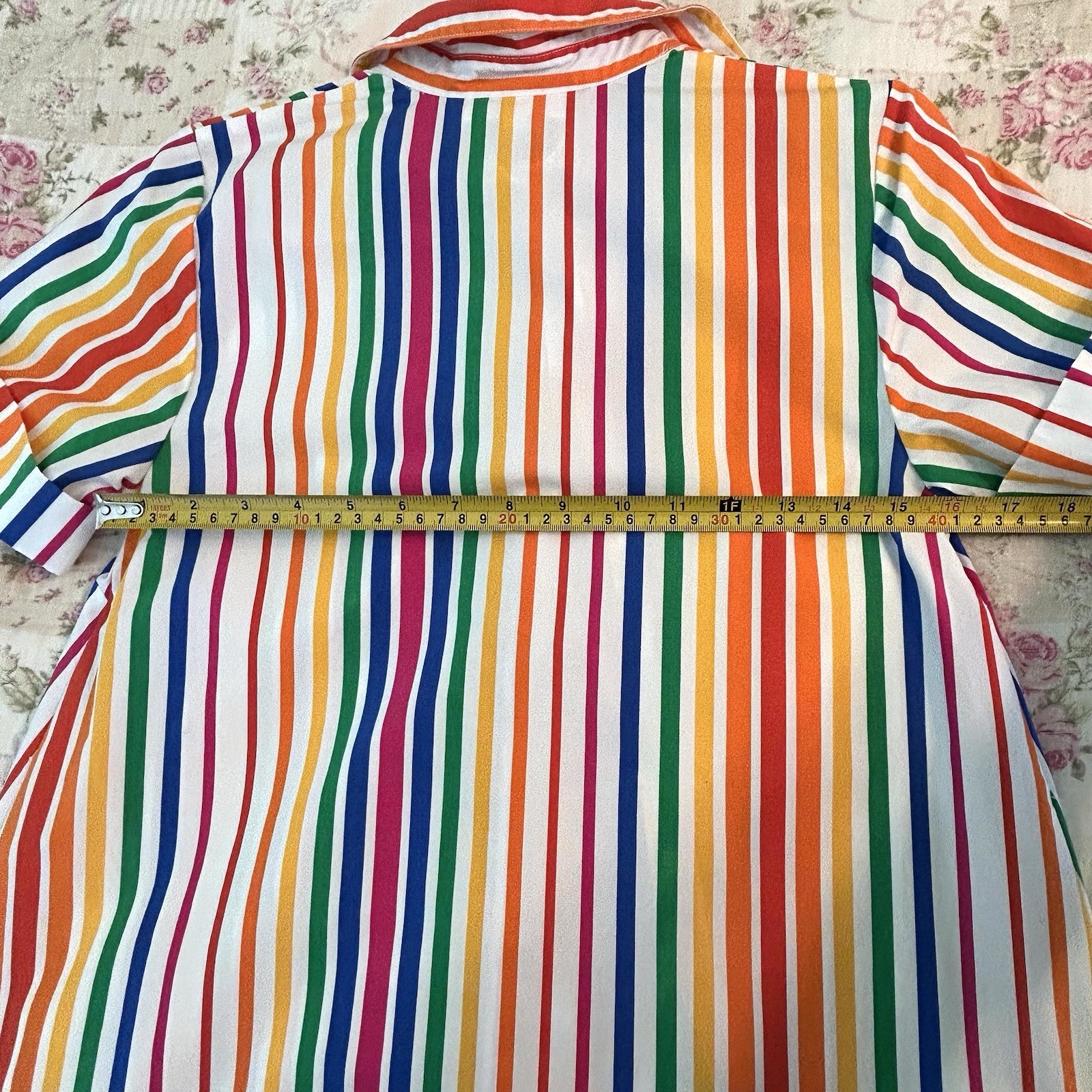 Christopher John Rogers Rainbow Shirt Dress Stripe Belted Size 0