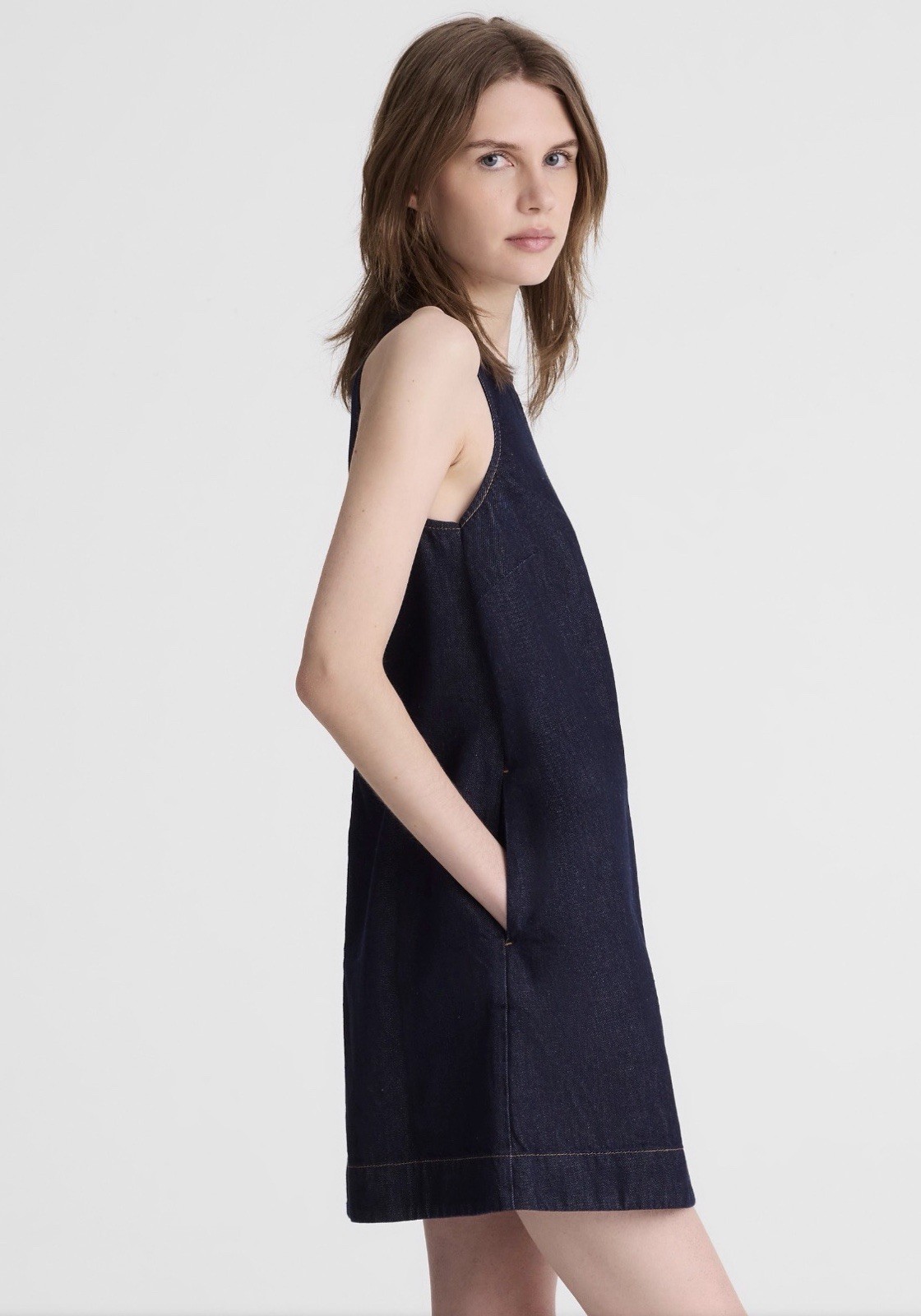 Madewell Denim Mini Shift Dress Rinse Wash Sleeveless A-Line Women’s M, NWT $138