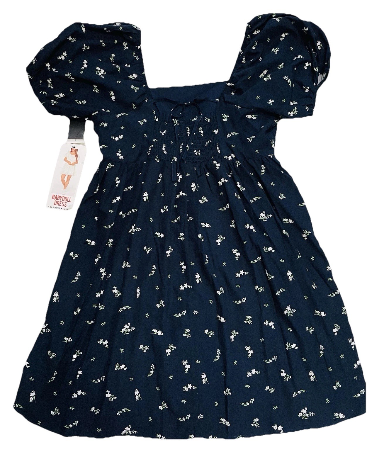 NWT Celebrity Pink Floral Blue Mini Dress Size Large Fully Lined NEW