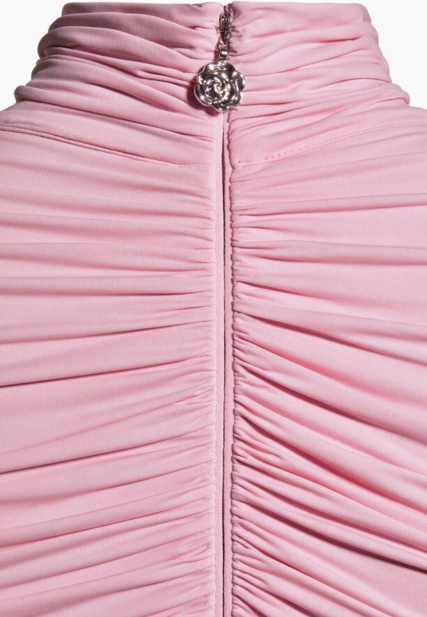 Magda Butrym H&M ROSE APPLIQUE HIGH NECK DRESS PINK LARGE READY TO POST