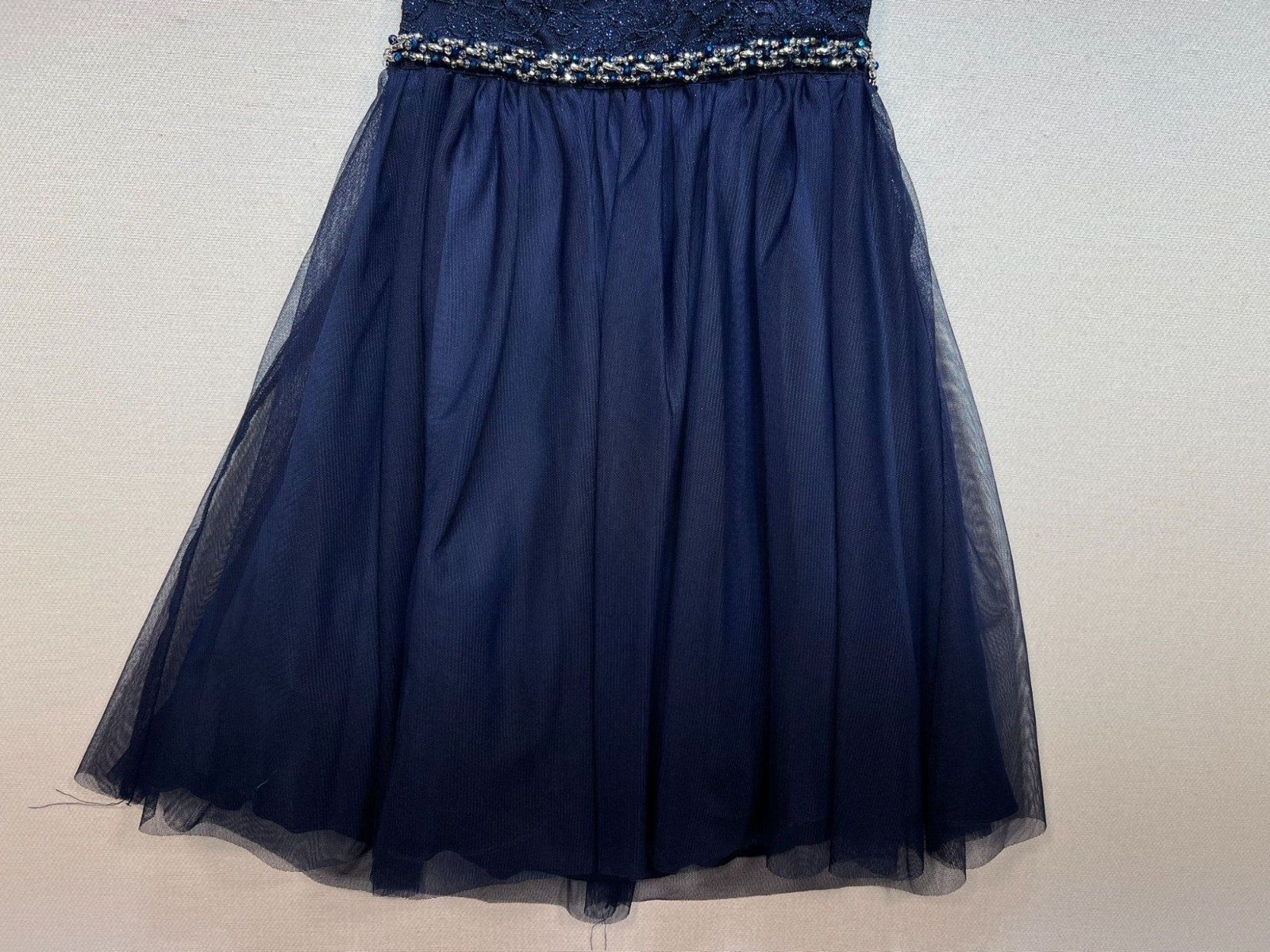 Sequin Hearts Juniors Open Back Padded Prom Formal Dress Sleeveless Sz 3 Navy