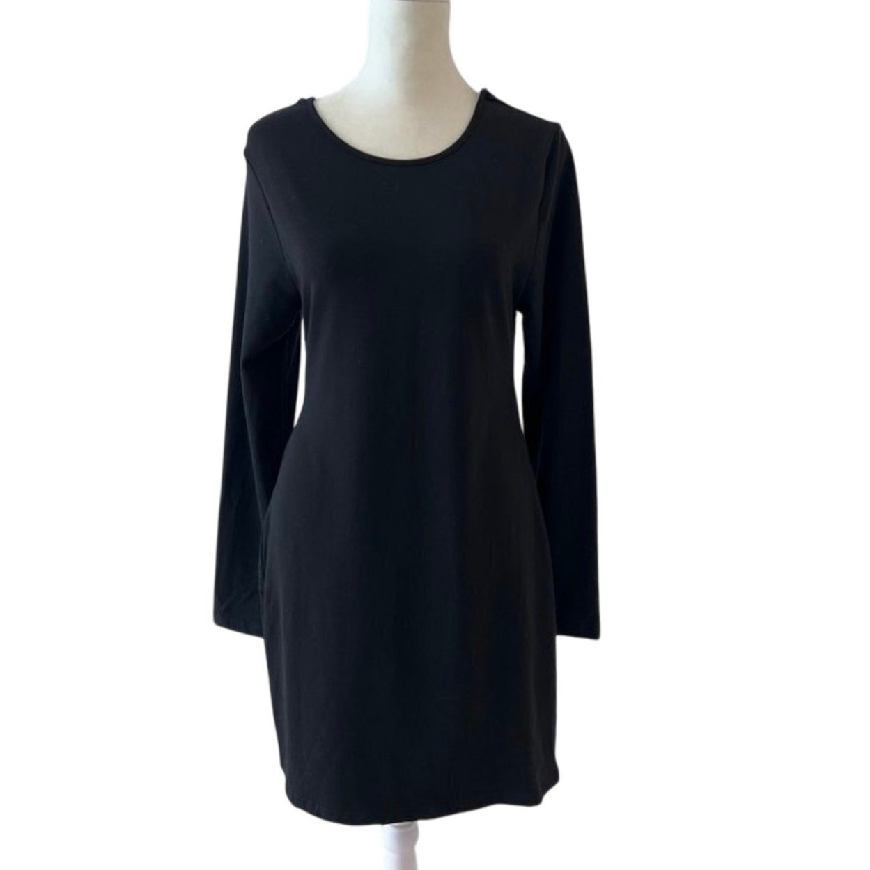 Edikted Black Gothic Minimalist Open Back Long Sleeve Bodycon Dress XL nwot
