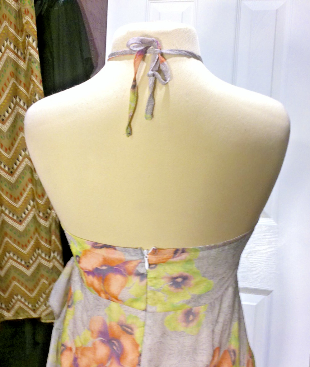 Midi Dress Dazy Floral Print Sheer Lined Strapless Bow Midi Sundress Preppy XL