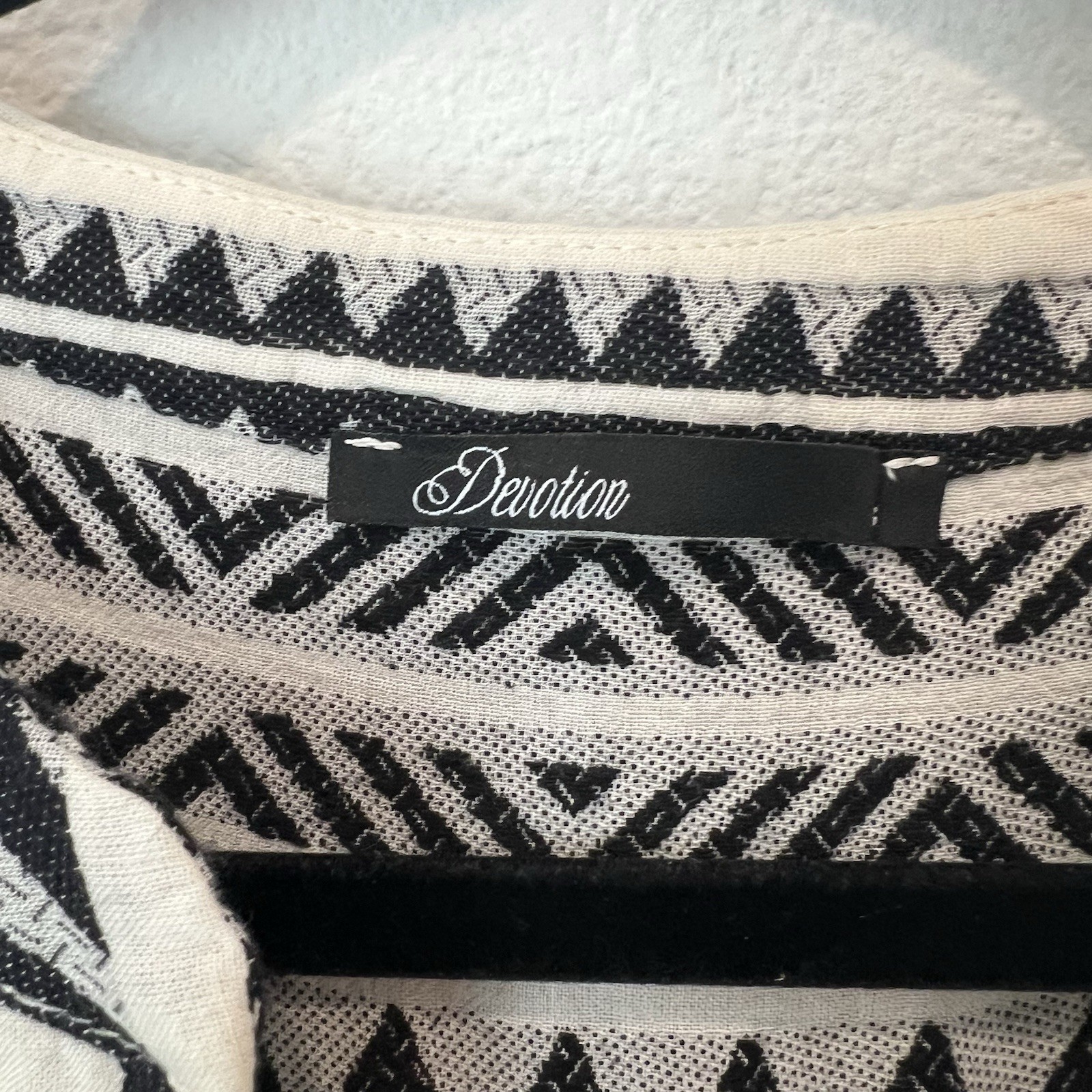 Anthropologie Devotion Twins Embroidered Ella Tunic Dress Black & White Size S
