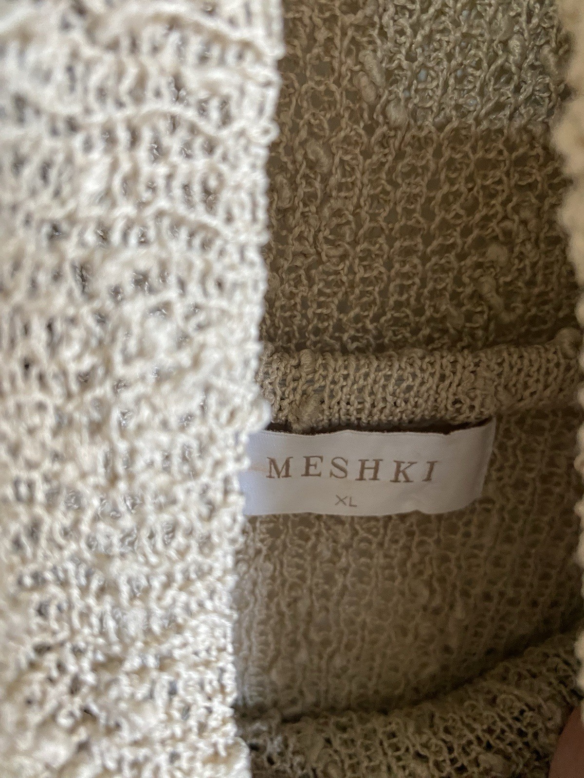 Meshki Marisol Off Shoulder Boucle Maxi Dress – Wheat Size XL