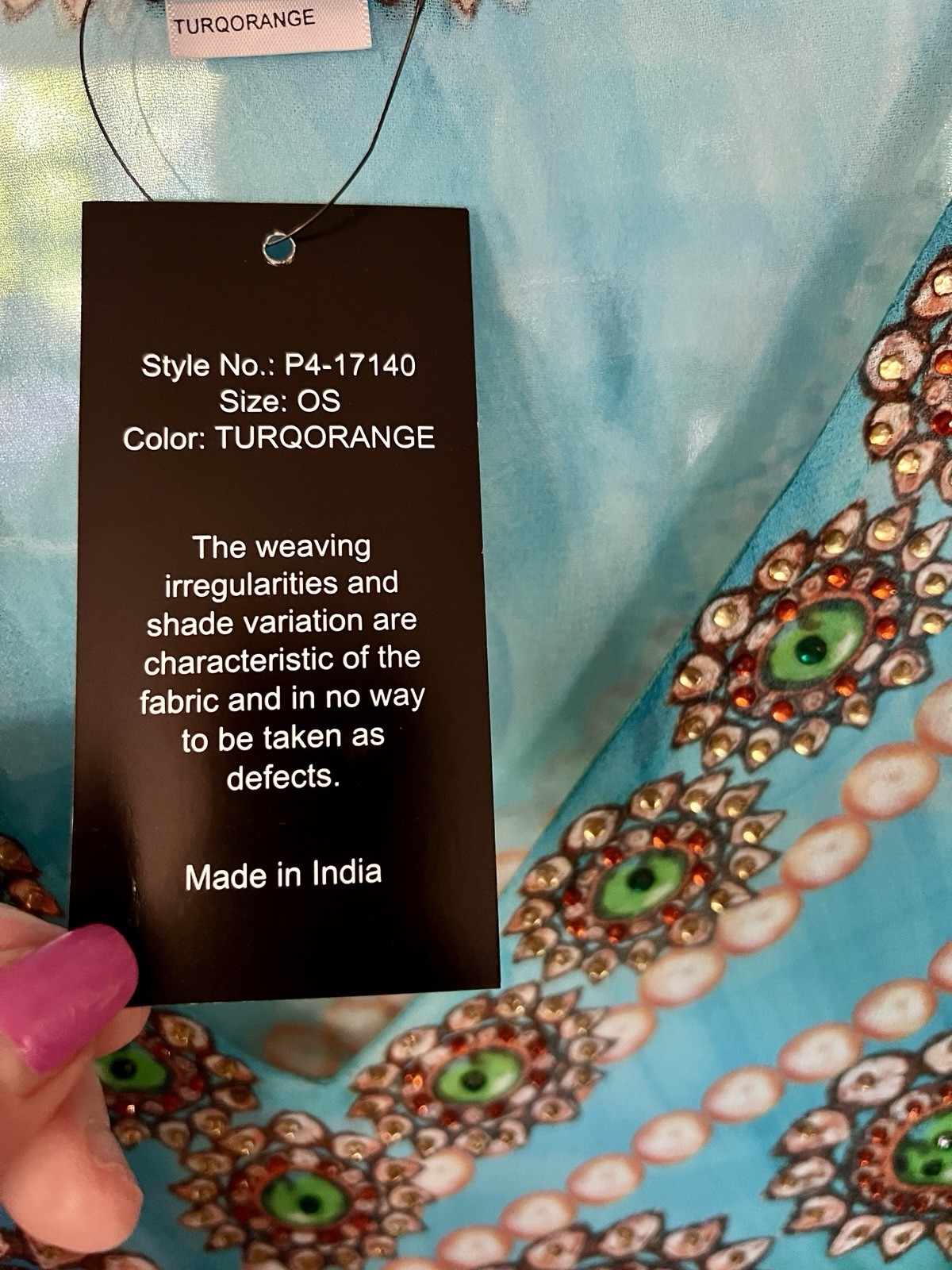 Beautiful Sakkas Turquoise Long Caftan Sparkly Flowy Bejeweled One Sz fits most