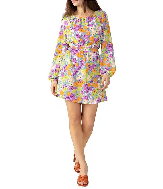 Sanctuary Women’s Fresh Garden Floral Long Sleeve Short Mini Dress Size XL