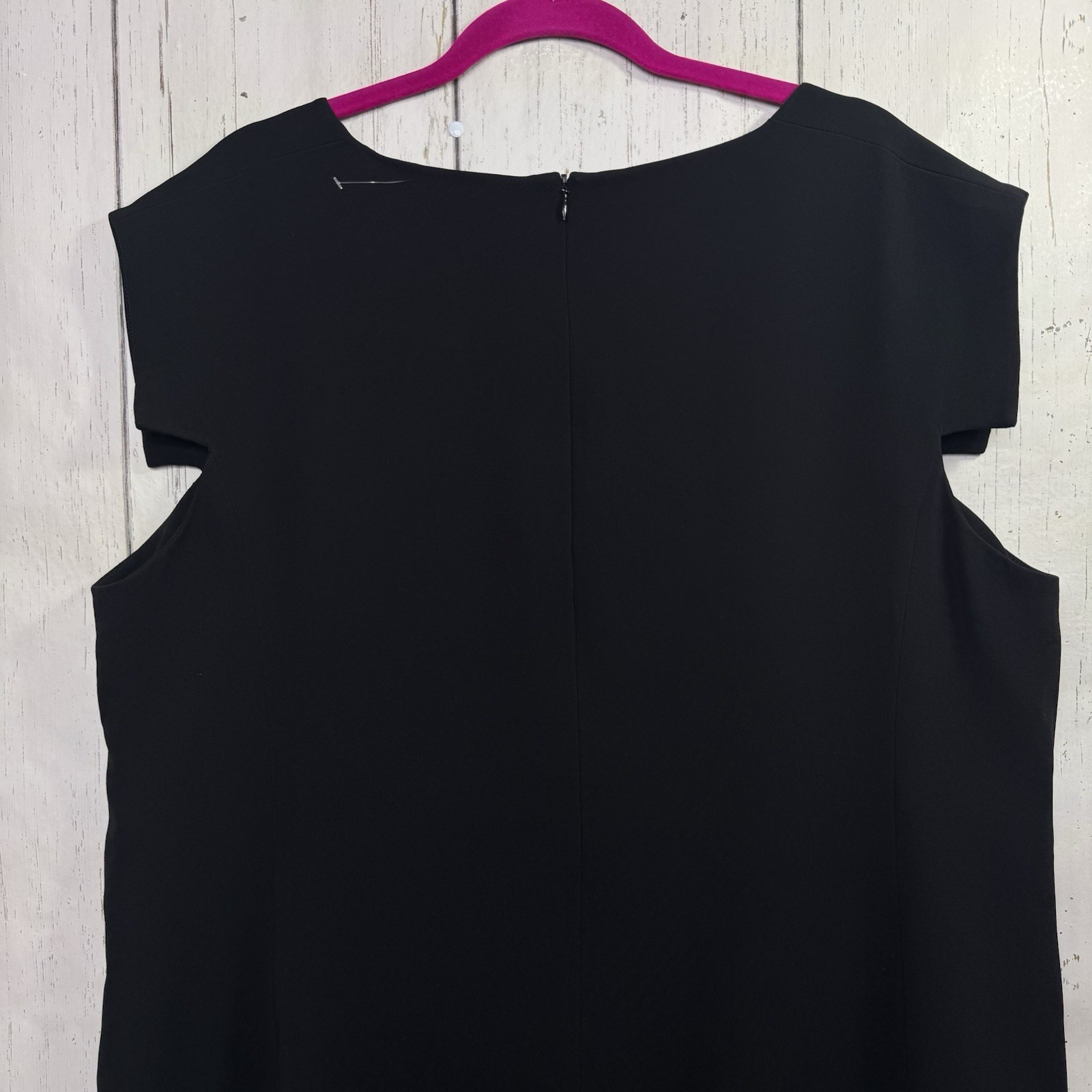 MM.LaFleur Black Sheath Dress 3X Minimalist Career Office Business Zip Back