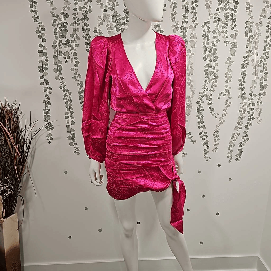 Ronny Kobo Giorgia Ruched Jacquard Mini Dress XS