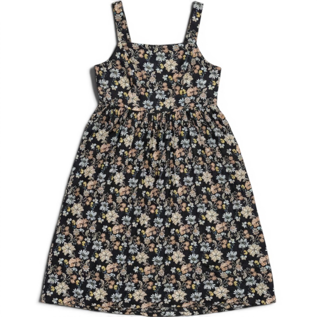 Lane Bryant Floral Smocked Back Midi Dress Black Blue Yellow Plus Size 20 NEW