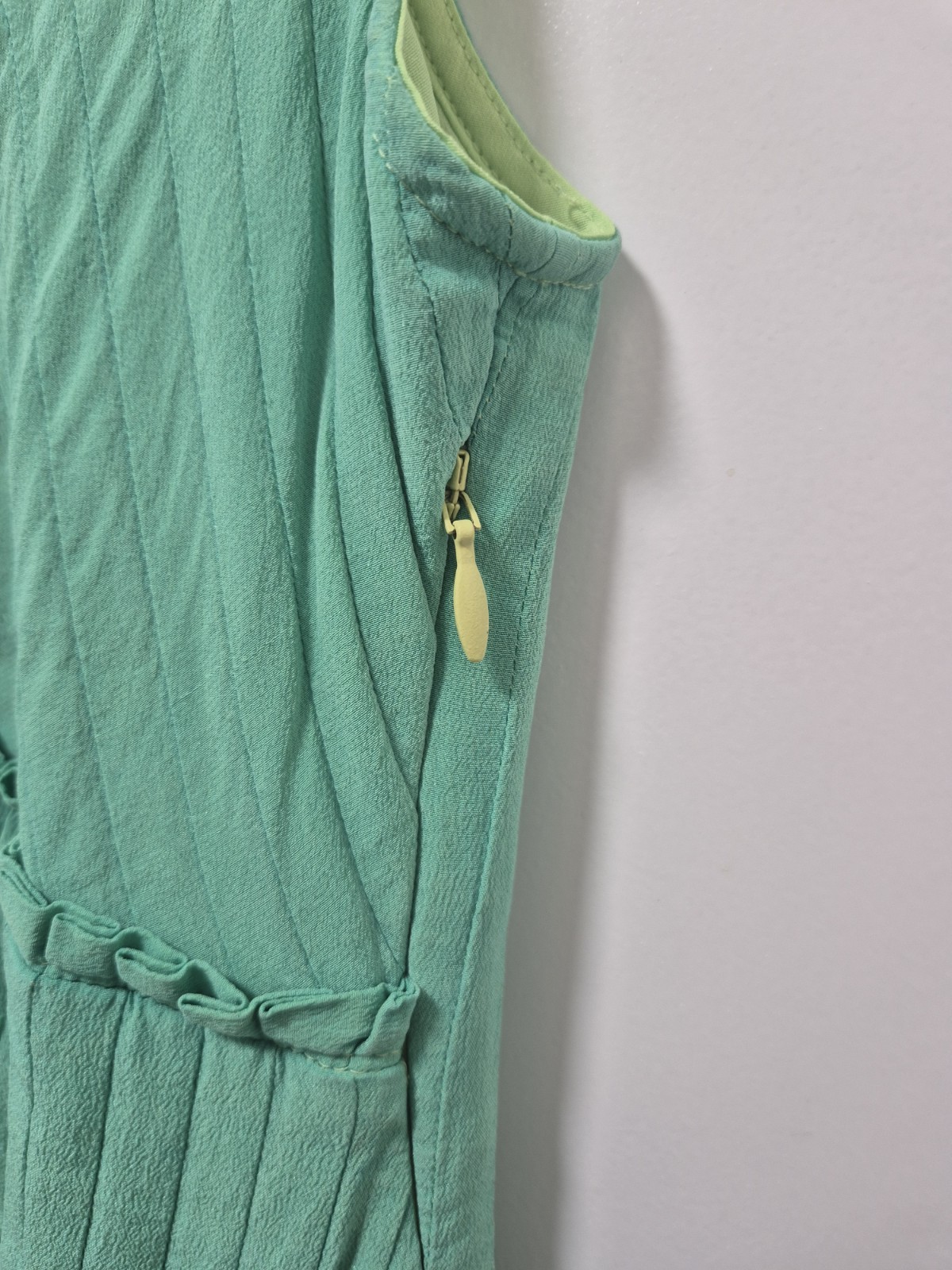 REISS 100% Silk Green Pleated Fit & Flare Dress UK 6 / EU 34 (RRP £195)