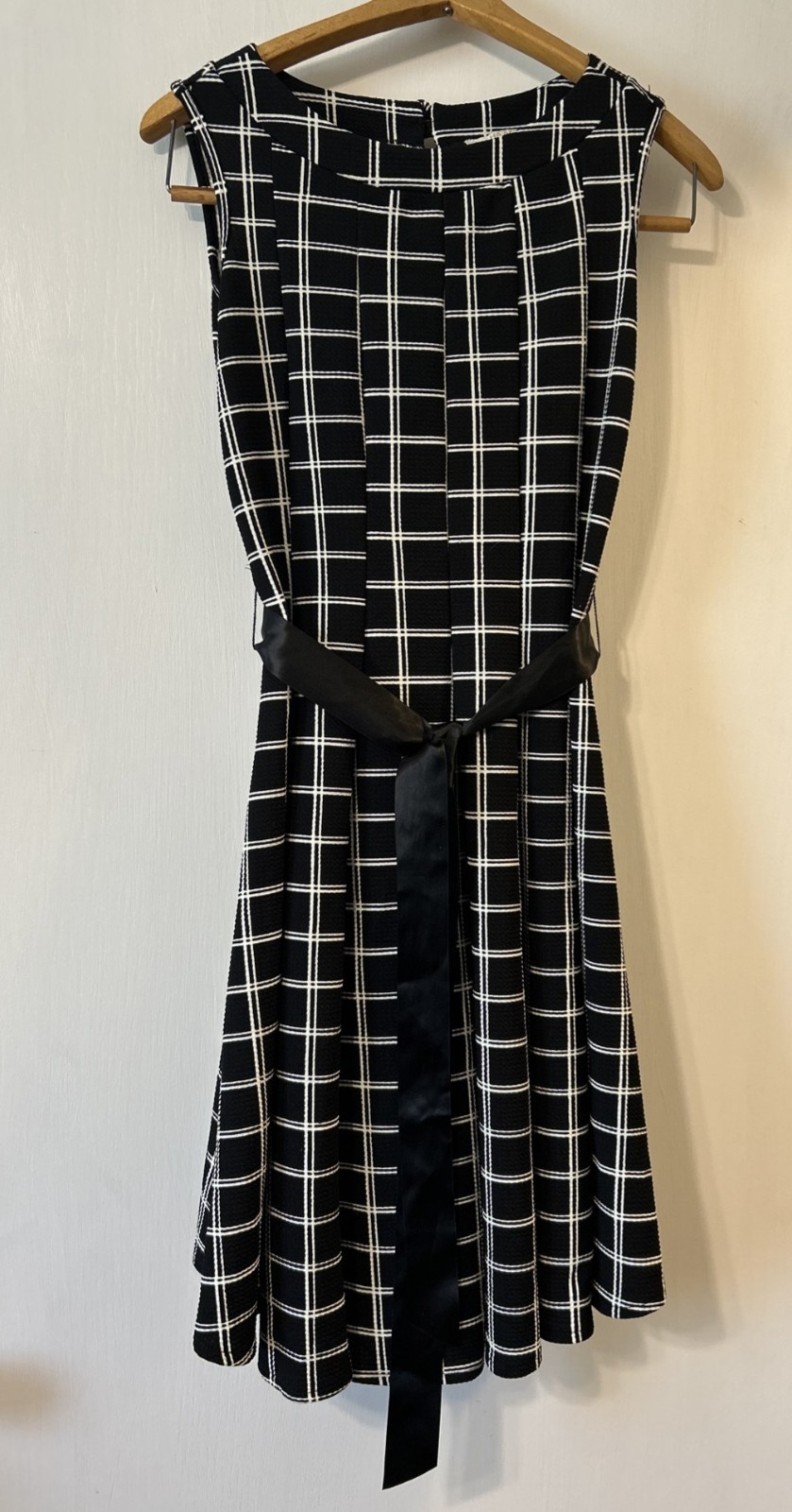 Haani Petite Small Black and White Check midi dress classic classy