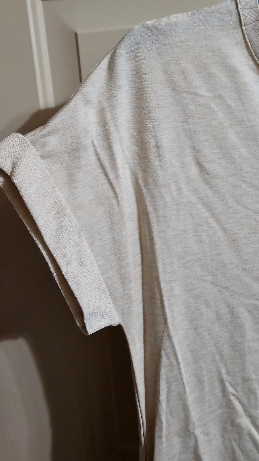 NWT Heathered Oatmeal Xersion Stretchy T-Shirt Dress or Tunic Top, size Small