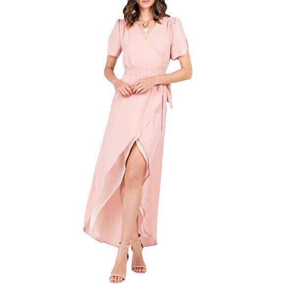 Standards & Practices Bridesmaid Dress Women Extra Large Pink Wrap Surplice NWT