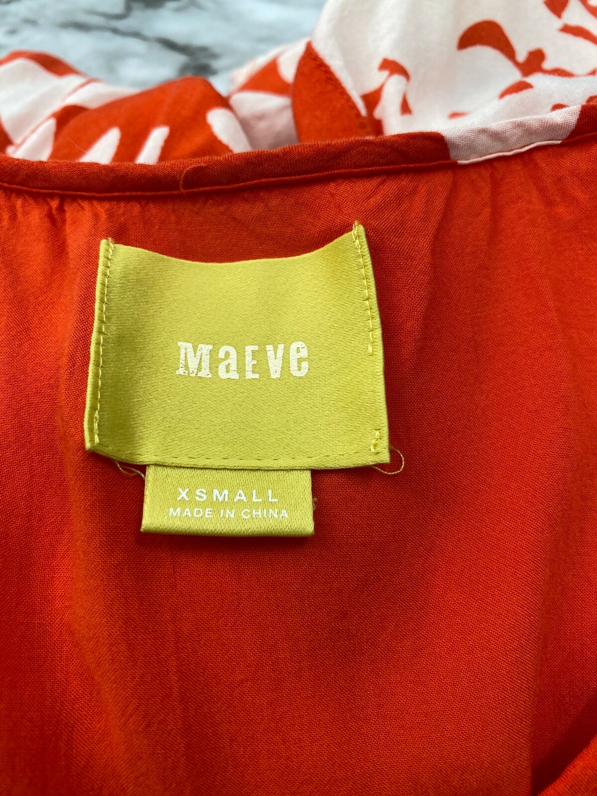 Maeve Anthropolgie Indiga Swing Short Dress Short Sleeves Orange White Dove XSm