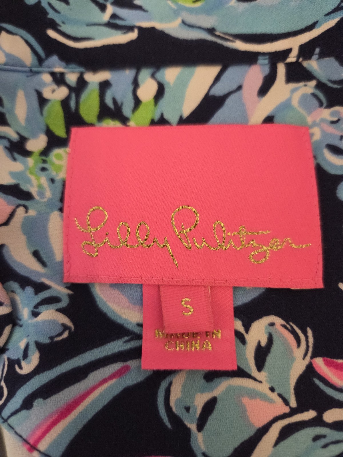 Lilly Pulitzer Winona Stretch Dress Navy Pineapple Paradise Size S