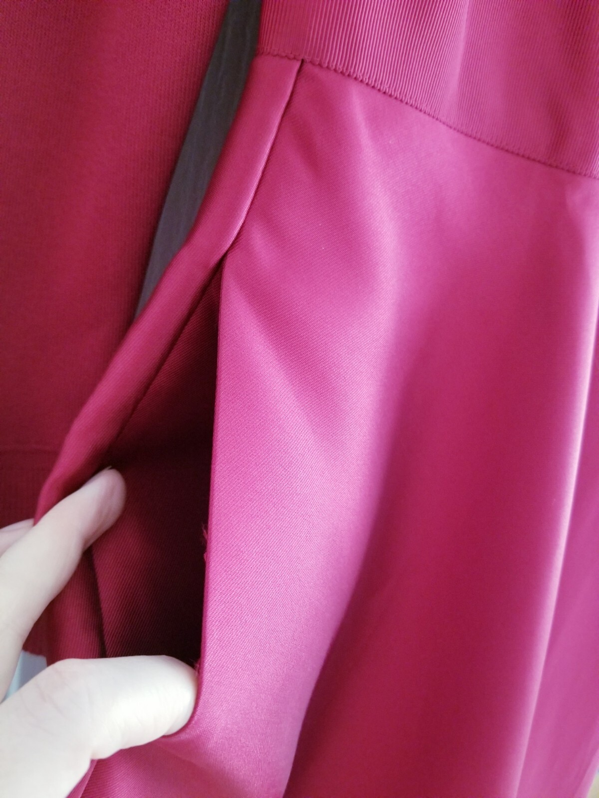 Ted Baker Zadi Midi Dress Knitted Bodice Deep Pink Red Long Sleeve Size 4 UK 14