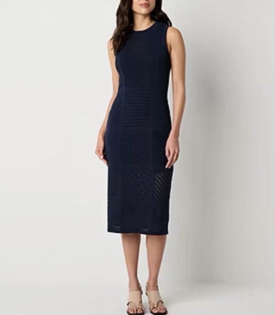 worthington women s navy sleeveless dress large