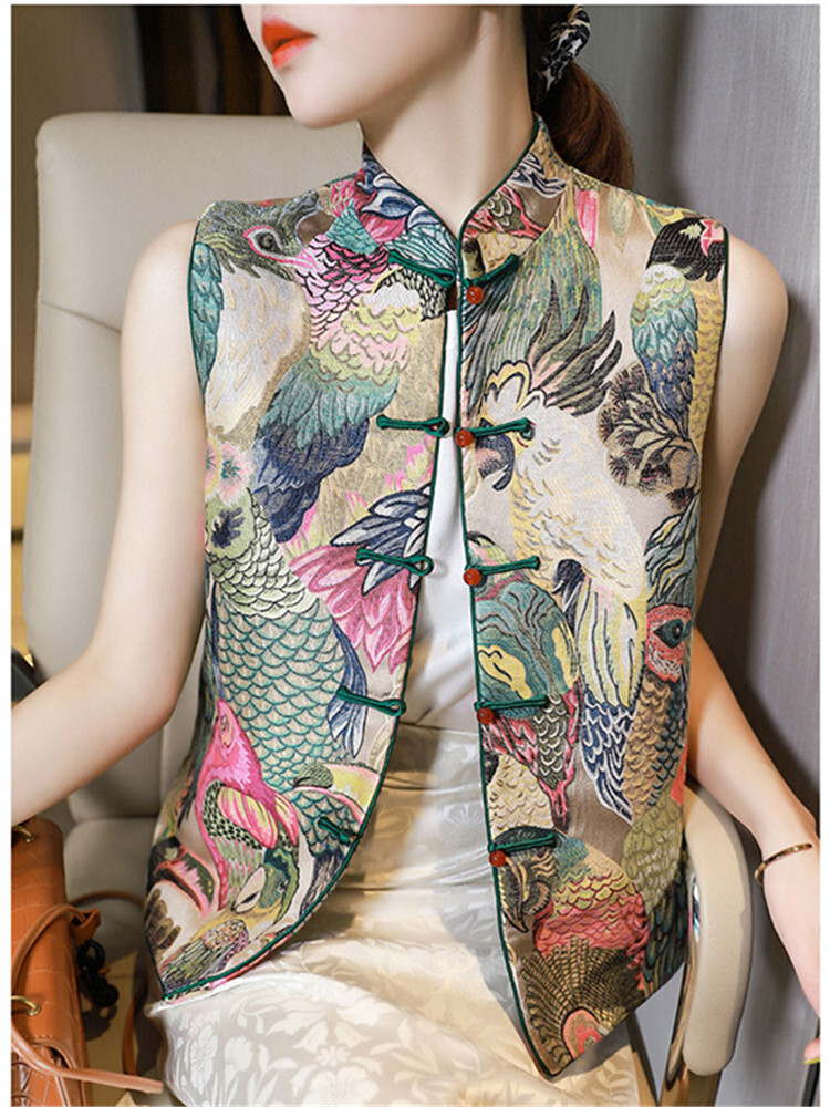 Retro Chinese Style Women Vest Oriental Traditional Ethnic Casual Hanfu Tops New
