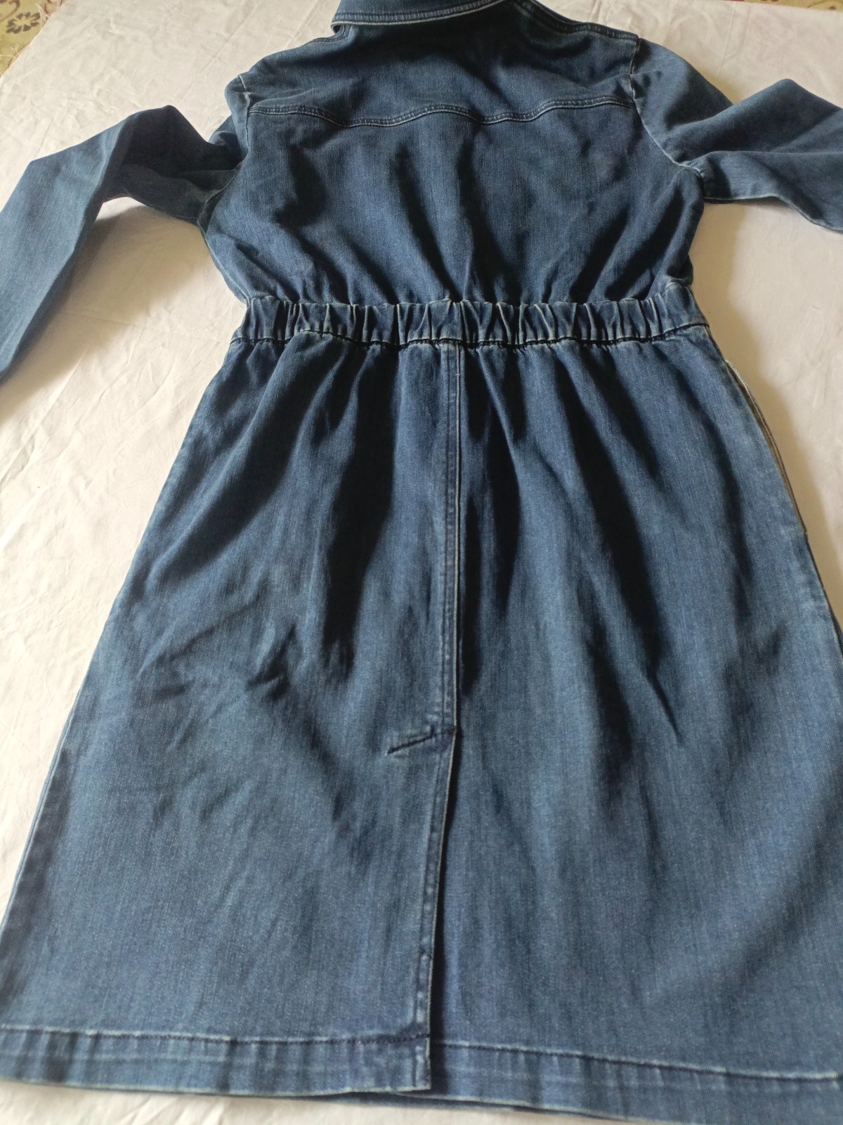 Five Plus Angry Birds Jeans Dress Denim Button Front Midi Utility Dress Size