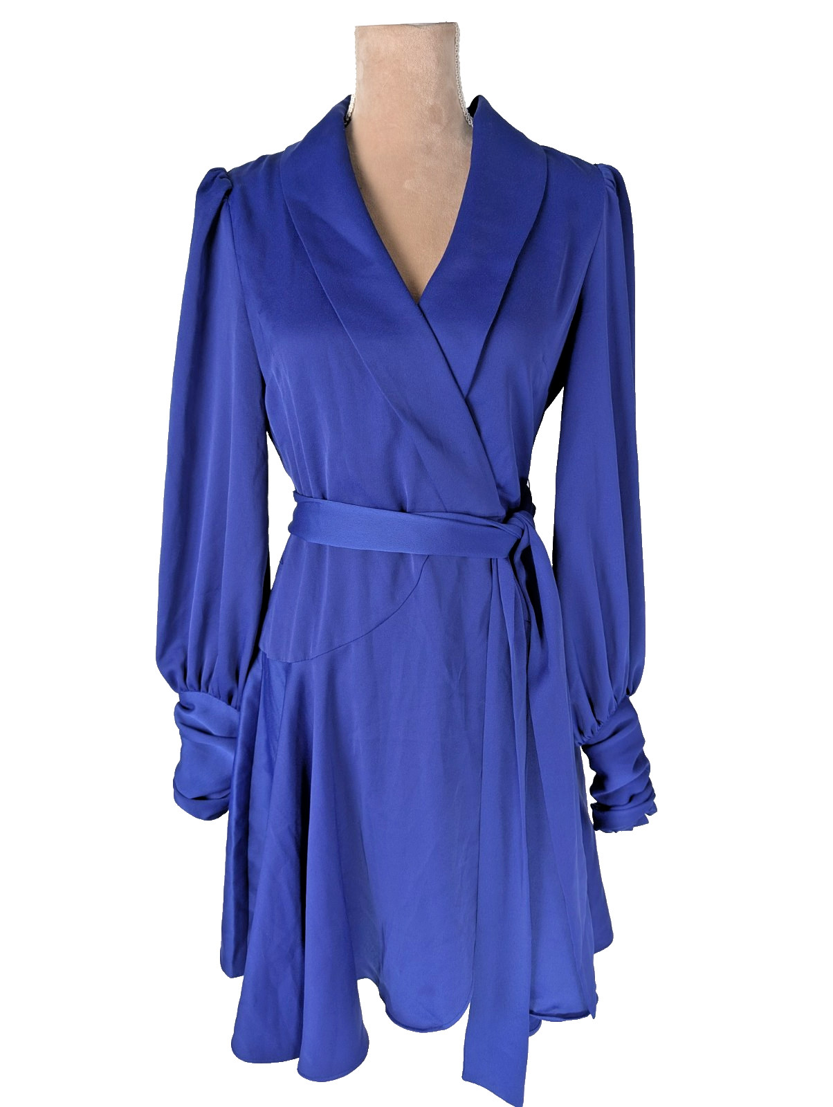 Alexia Admor Phoebe Wrap Dress Lapis Blue Size 4 Elegant Classic Quiet Luxury