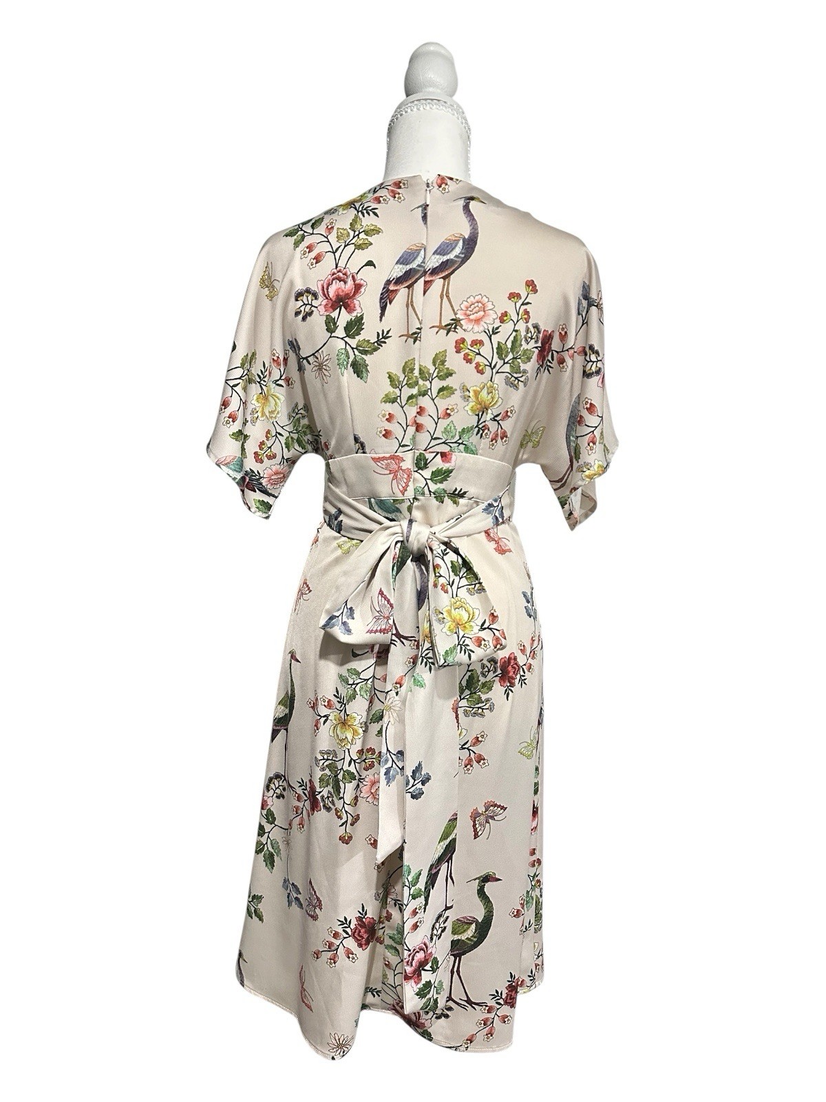 Ivory Avian Floral Wrap Kimono Midi Dress by dRA LA Anthropologie