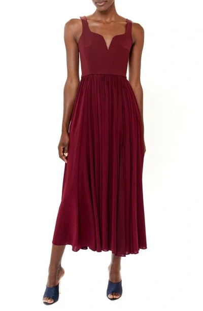 La Ligne, Carey Stretch Crepe Dress In Burgundy Size XL #D7576