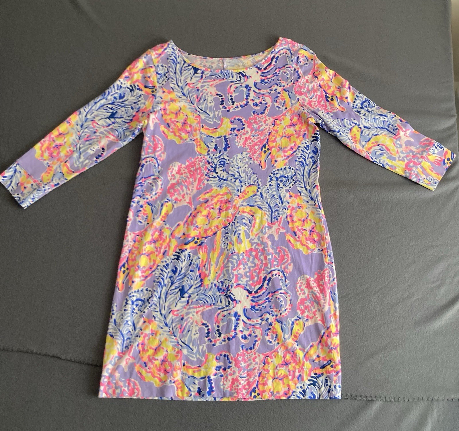 Lilly Pulitzer Marlowe Midi Dress Women’s Large Supima Cotton Turtle Reef Life