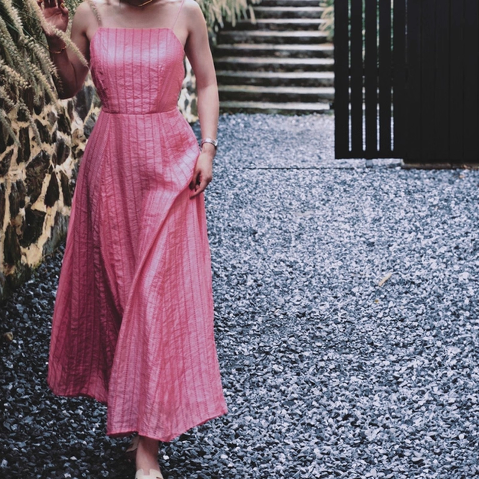 French-style Sanya sweet vacation beach dress for women summer long dress