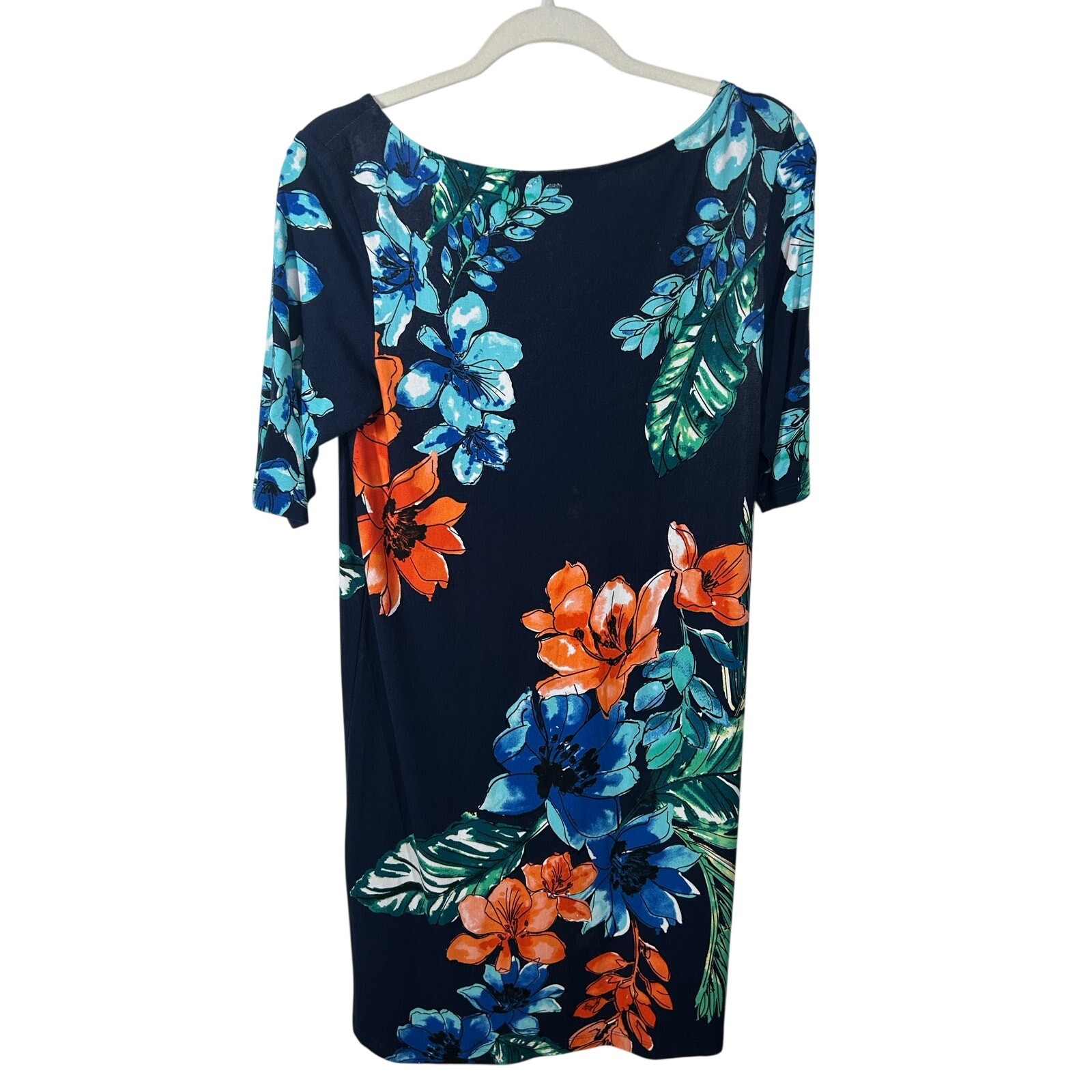 Tommy Bahama Womens Small Tropical Shift Dress Resort Vacation 3/4 Sleeve