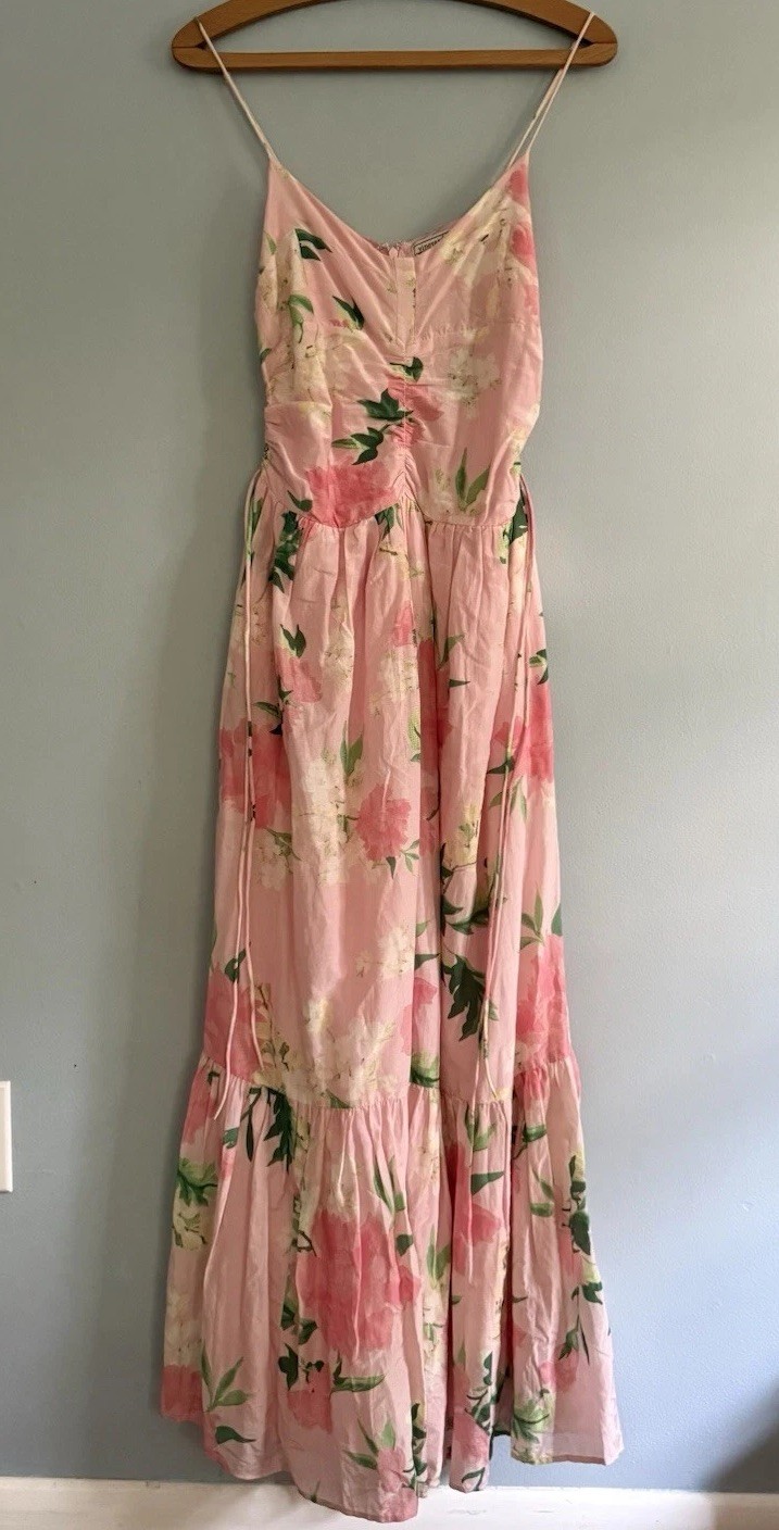 Vineyard Vines Maxi Dress Size 4 Kentucky Derby Floral Chiffon Lined NWT