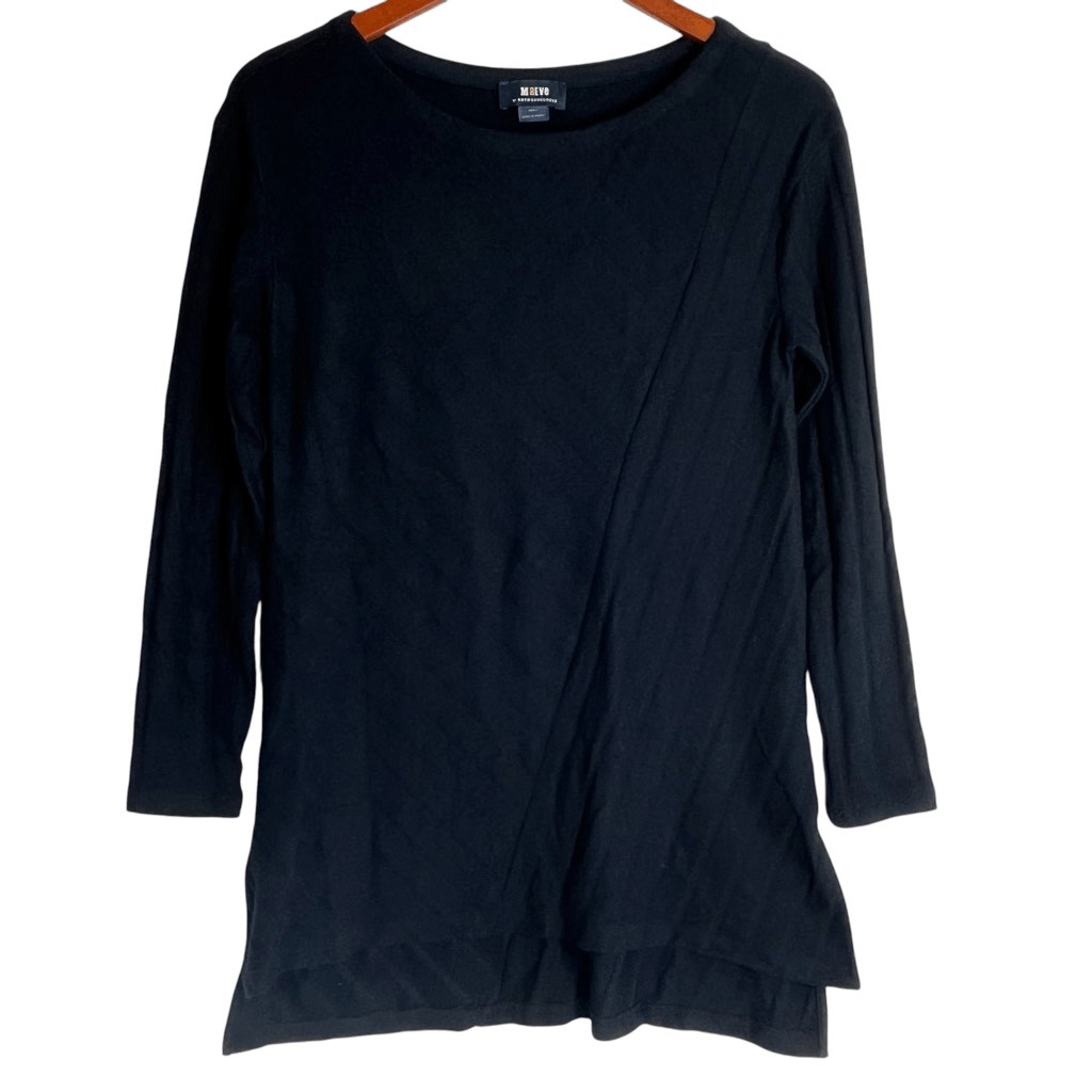 Maeve by Anthropologie Womens Textured Striped Pullover Tunic Dress Black Small