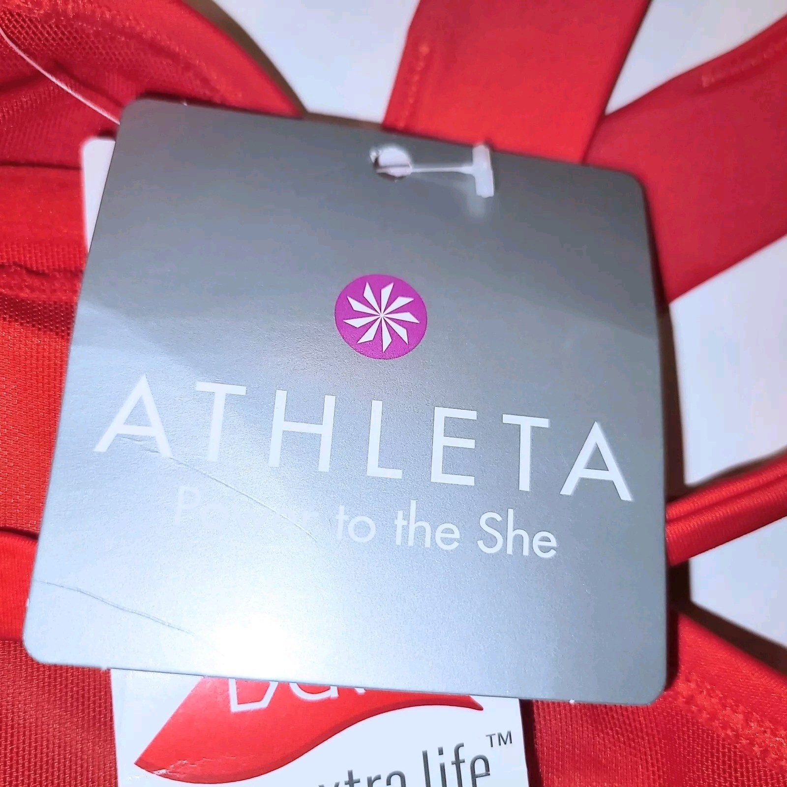 Athleta Womens Size 34D/DD Halter Built In Bra Beach Sundress Red NWT