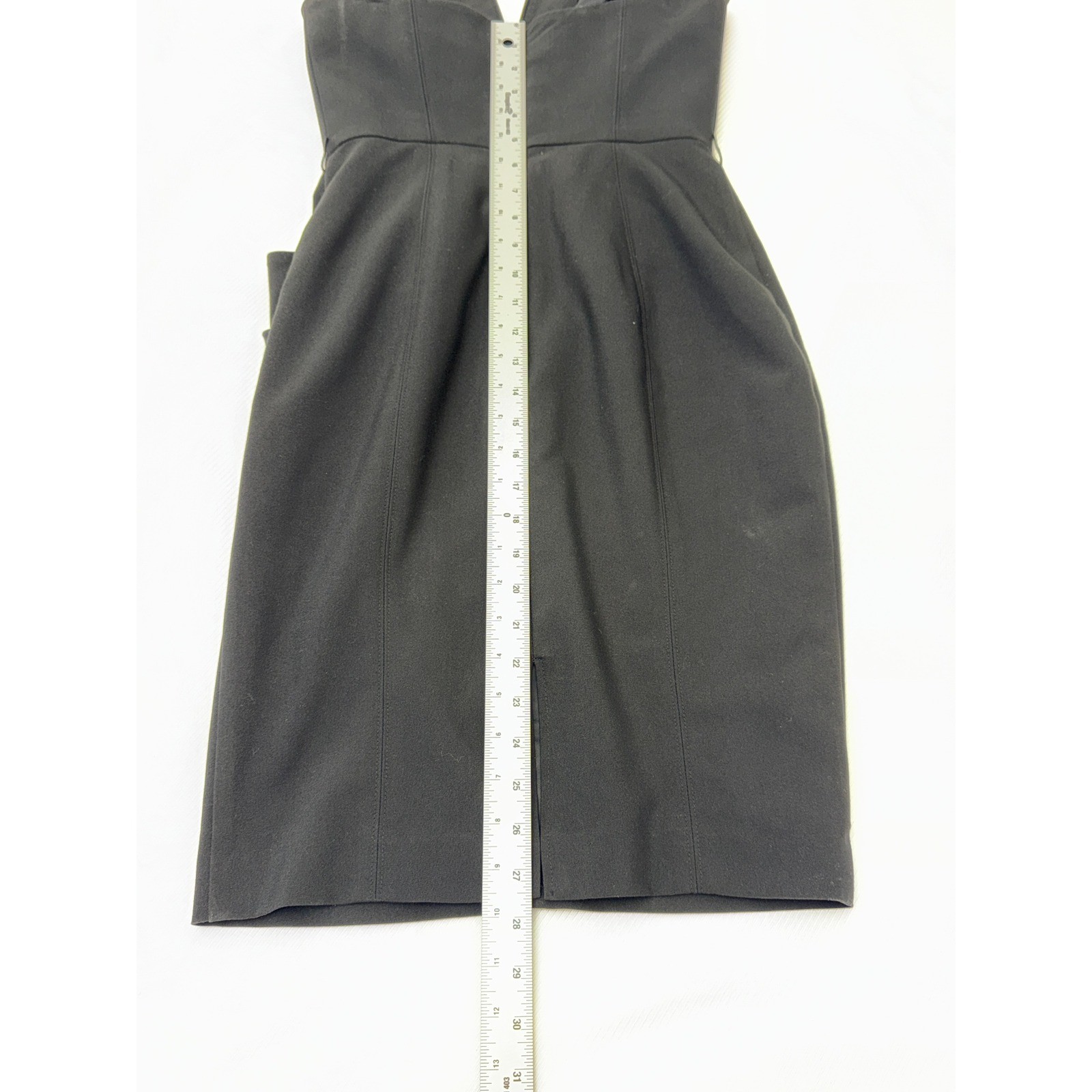 bebe Women Black Strapless V-Notch Draped Cocktail Sheath Dress Size 4 705TW102