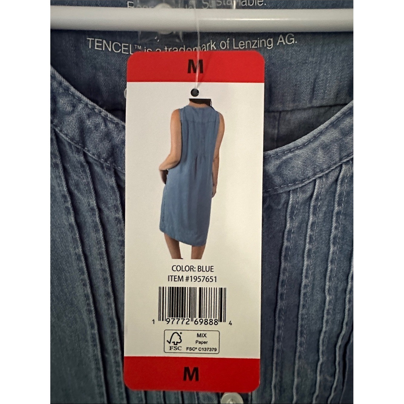 Coldwater Creek NWT Denim Midi Dress blue women’s size medium