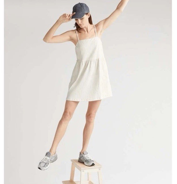 RICHER POORER CLOUDWEAVE MINI DRESS BONE Women Large Summer Beach Resort