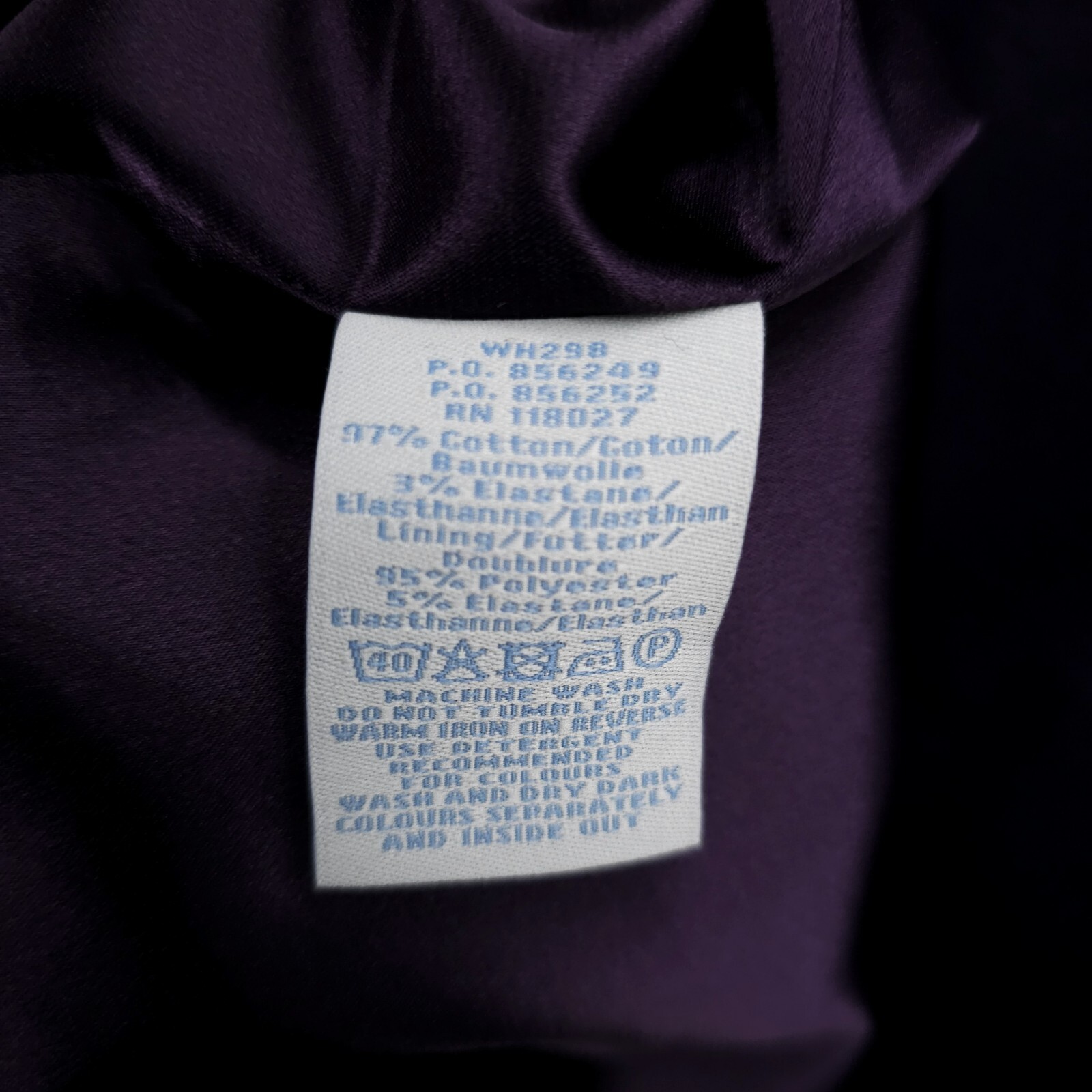 Boden Purple Shift Dress Sccop Neck Fitted Stretch Cotton Blend Size US 6 R