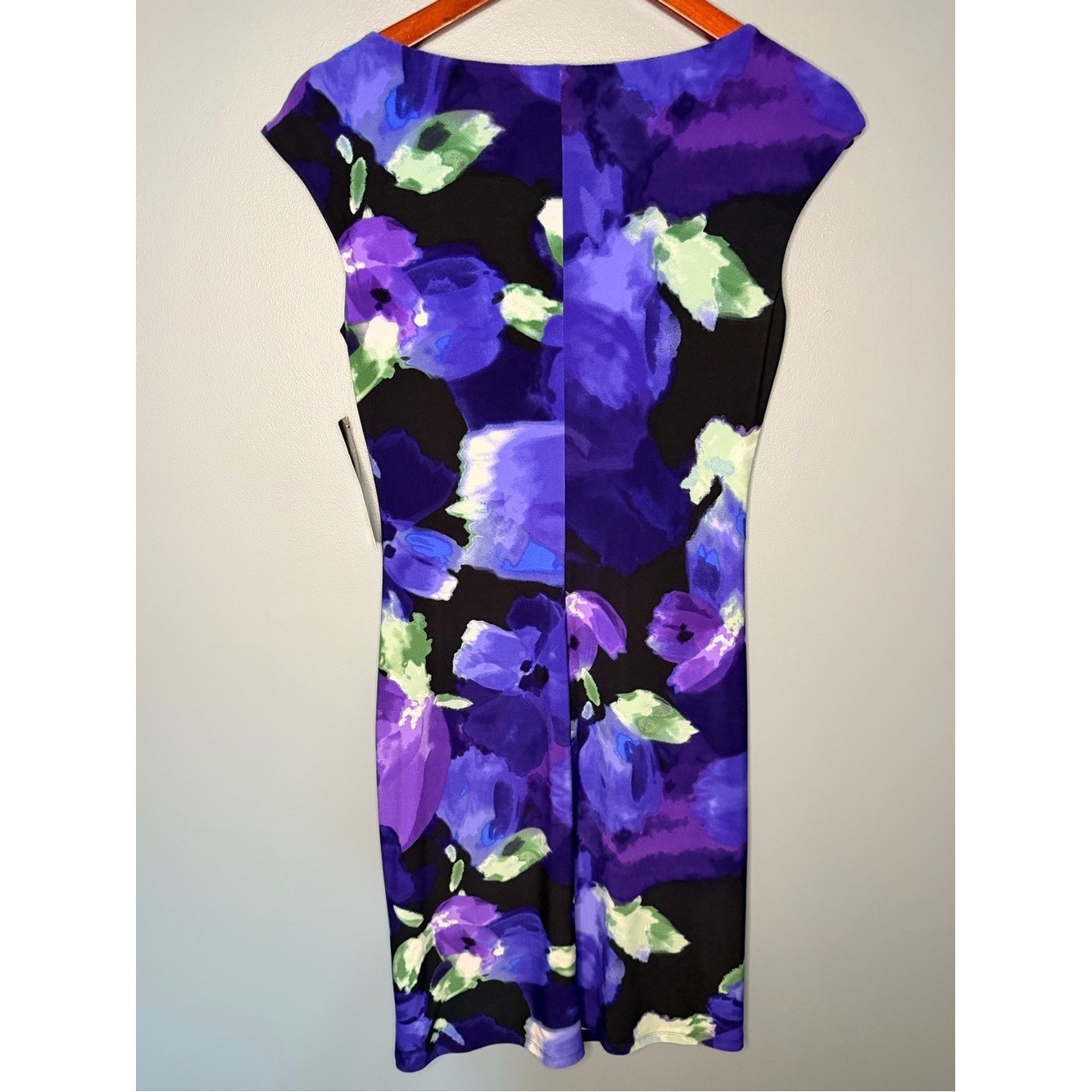 NWT Lauren Ralph Lauren Watercolor Floral Cowl Neck Cocktail Dress | Size 6
