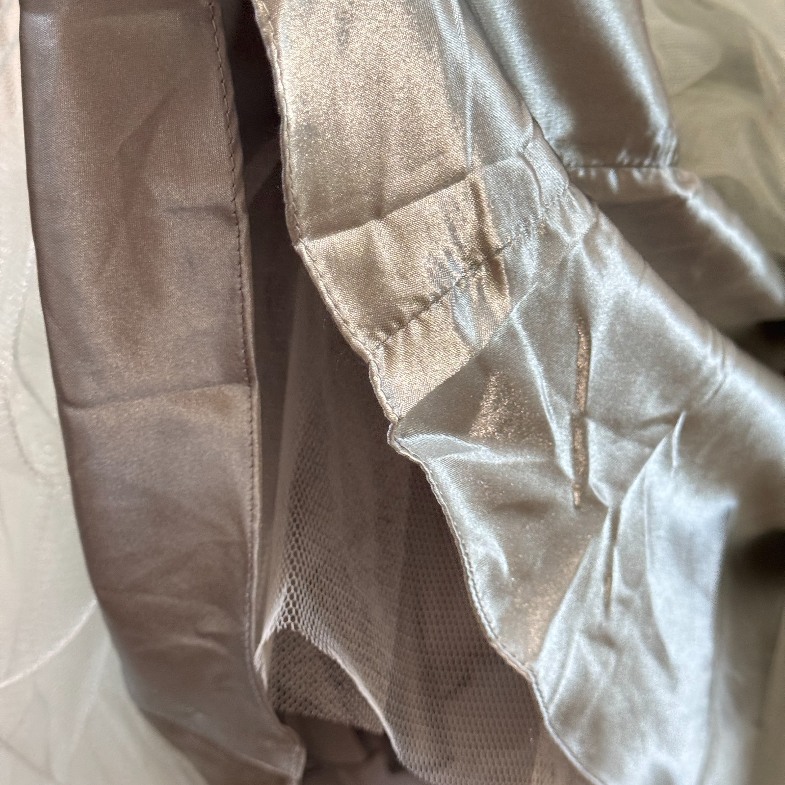 NWT GLS Limited Edition Strapless Beaded Tulle Prom Party Dress L Sage Gray