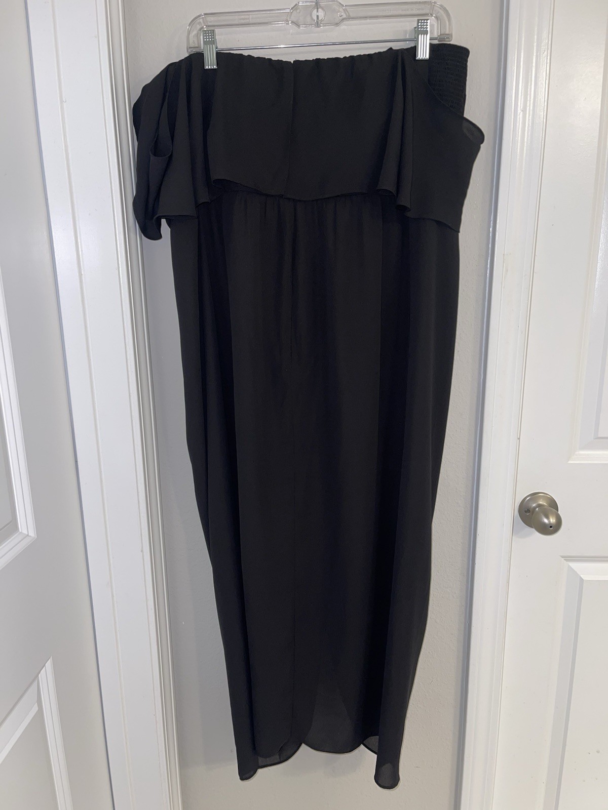 City Chic Black ‘Va Va Voom Off’ Off-the-Shoulder Midi Front Slit Dress Size 16