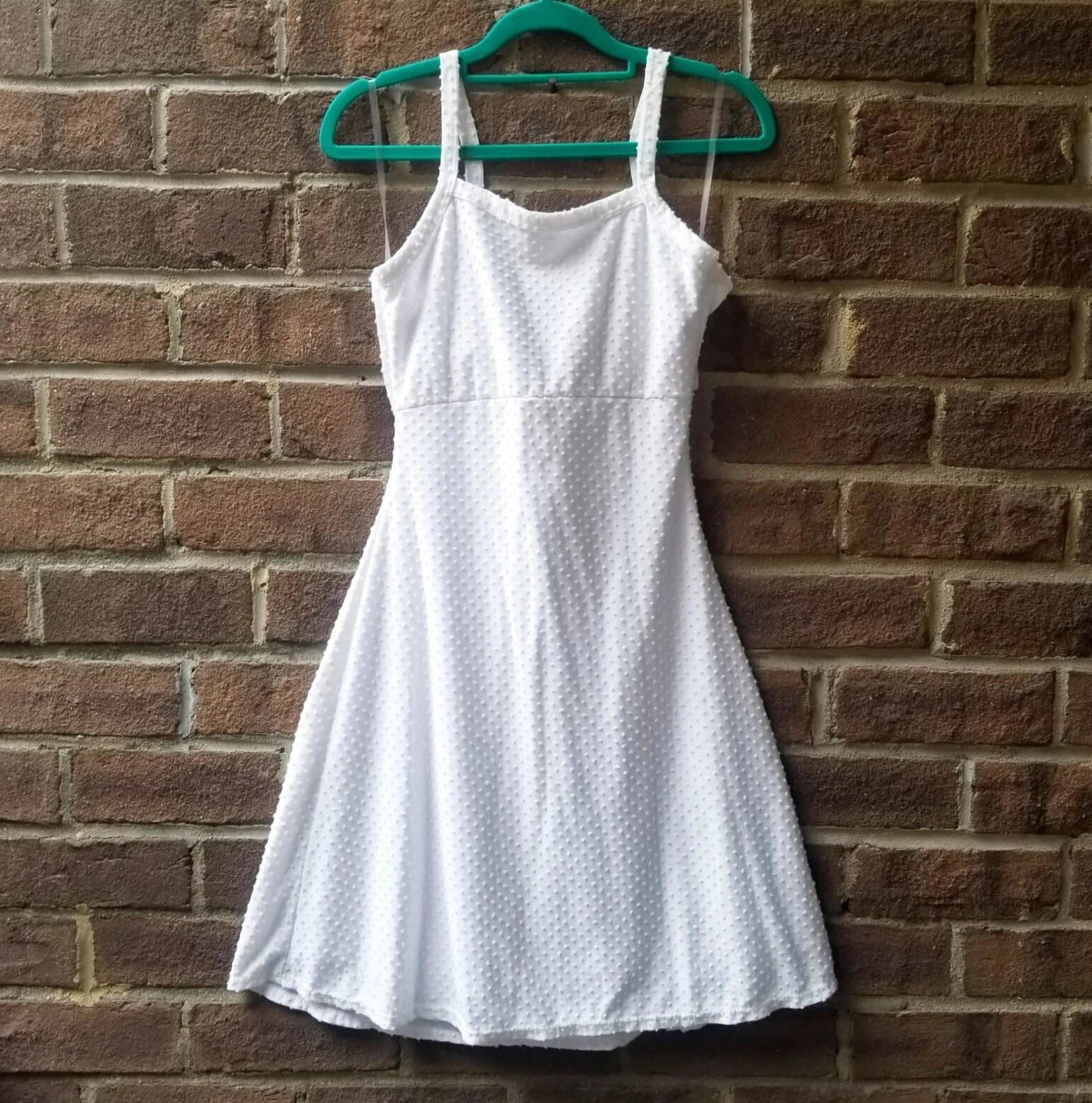 Olivia Rae Small Fit & Flare Mini Dress White Skater Open Back / Back Tie Straps