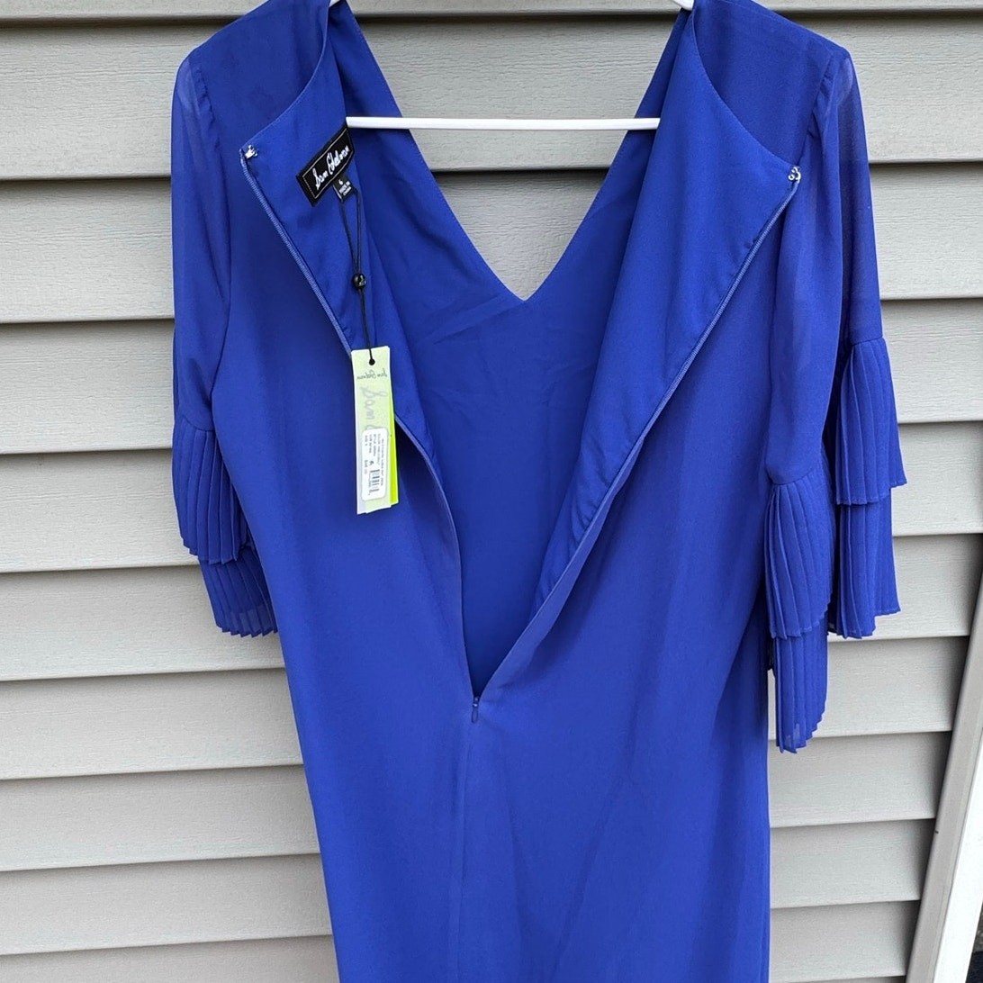 *SALE* NWT Sam Edelman size 6 Pleated Sleeve Shift Cocktail Dress Cobalt Blue