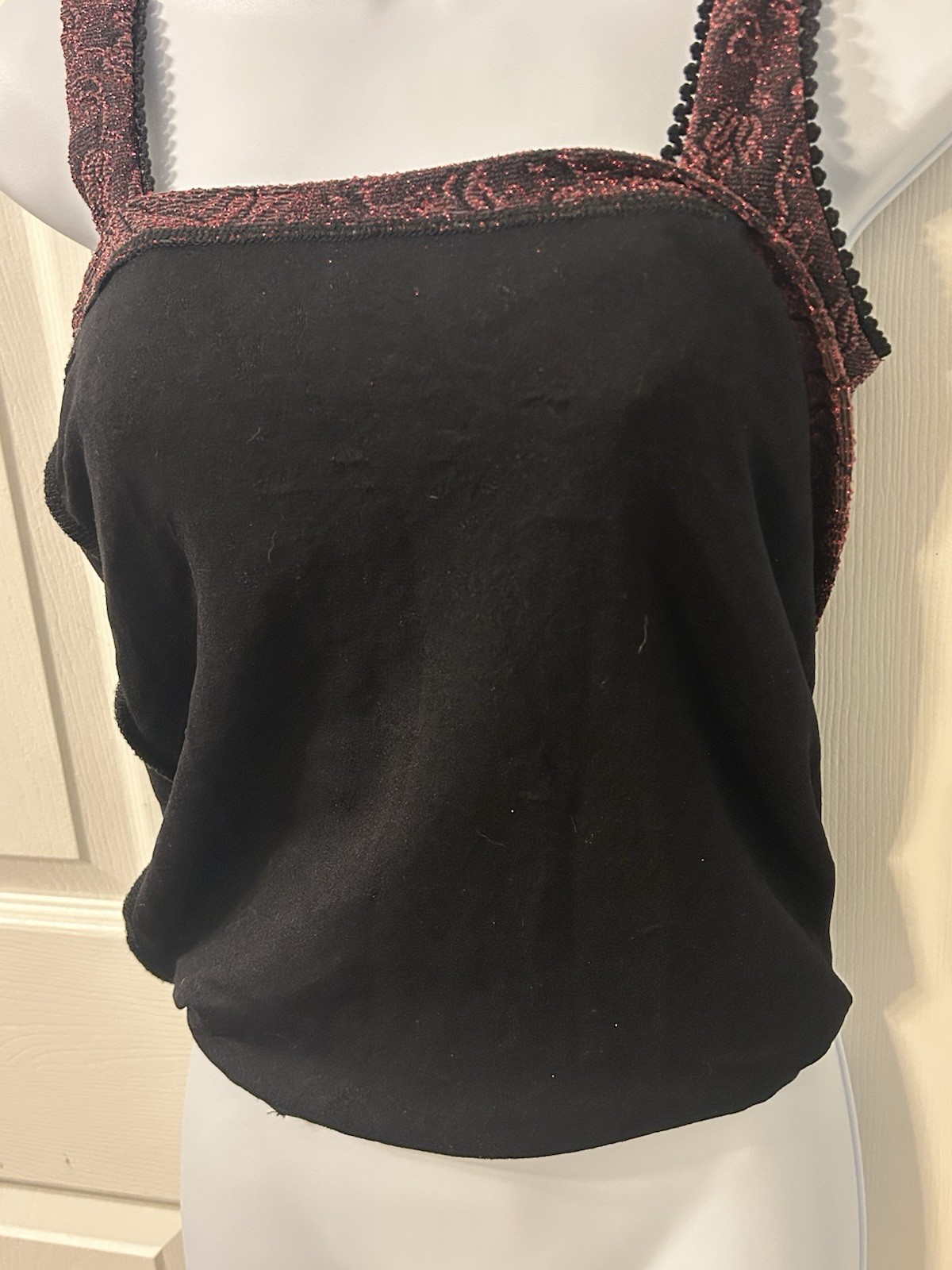 90s Y2K Whimsy Goth Romantic Burgundy Dark Red Glitter Roses Dress Small Grunge